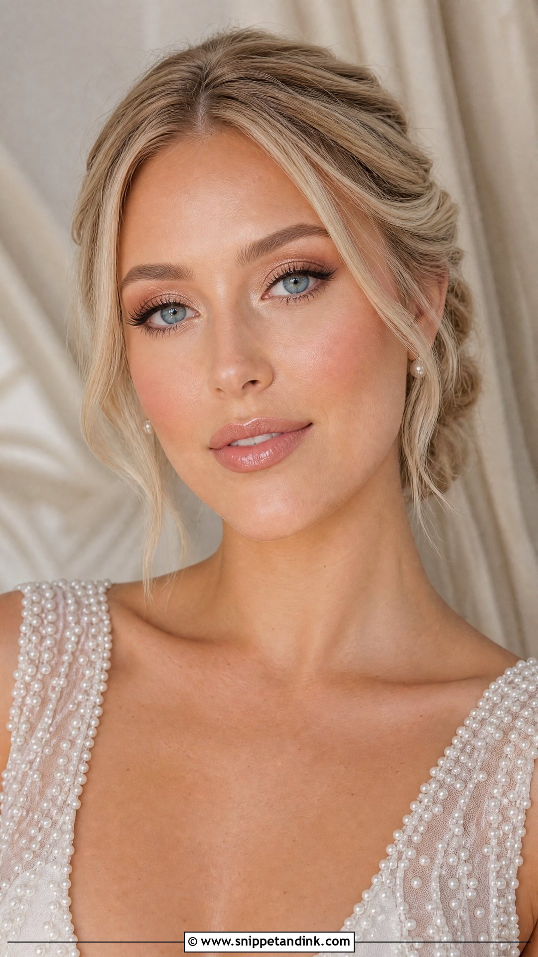 Champagne Wedding Makeup for Blue Eyes - Snippet and Ink - 20 Glowy Wedding Makeup for Blue Eyes