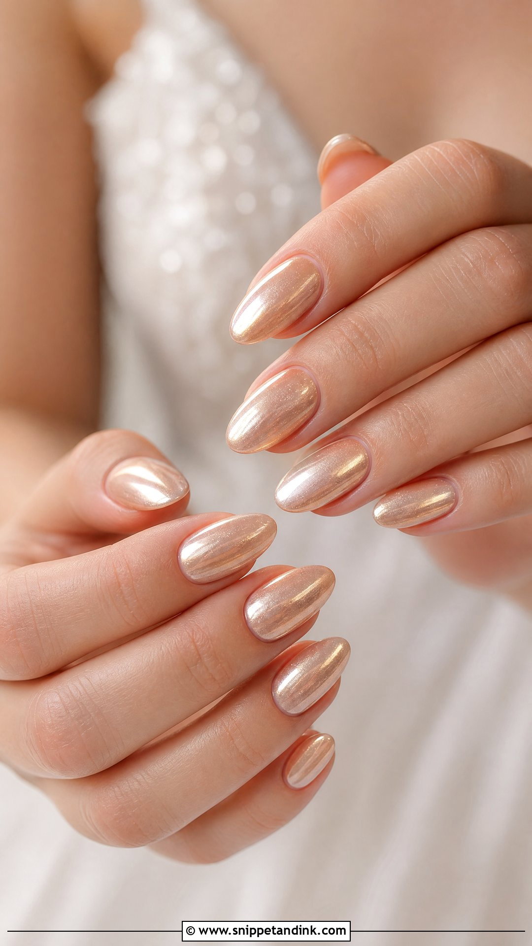 Champagne Wedding Nails - Snippet and Ink - 25 Nail Wedding for Bride Ideas