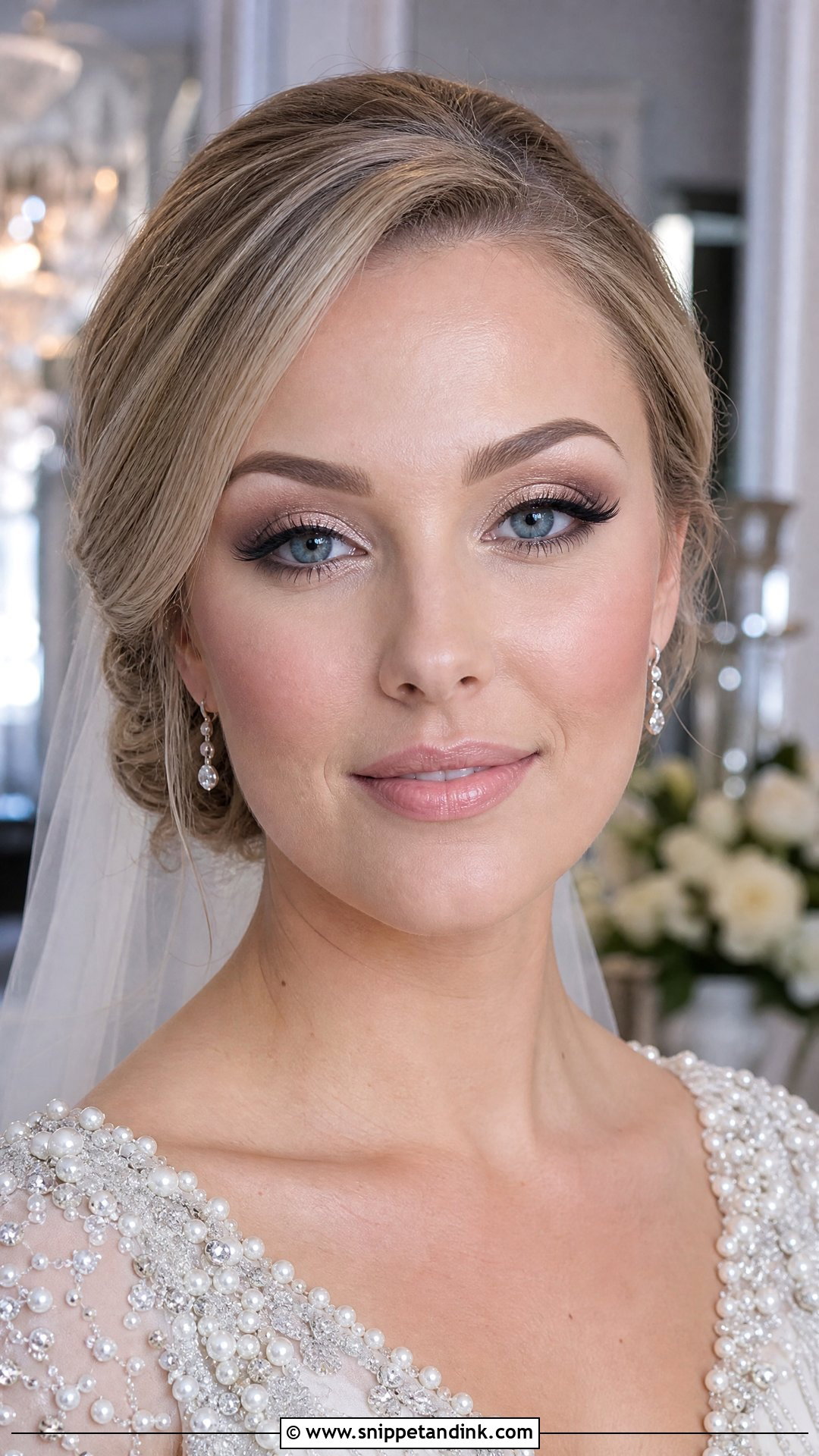 Champagne Winter Wedding Makeup For Blue Eyes - Snippet and Ink - 20 Winter Wedding Makeup for Blue Eyes