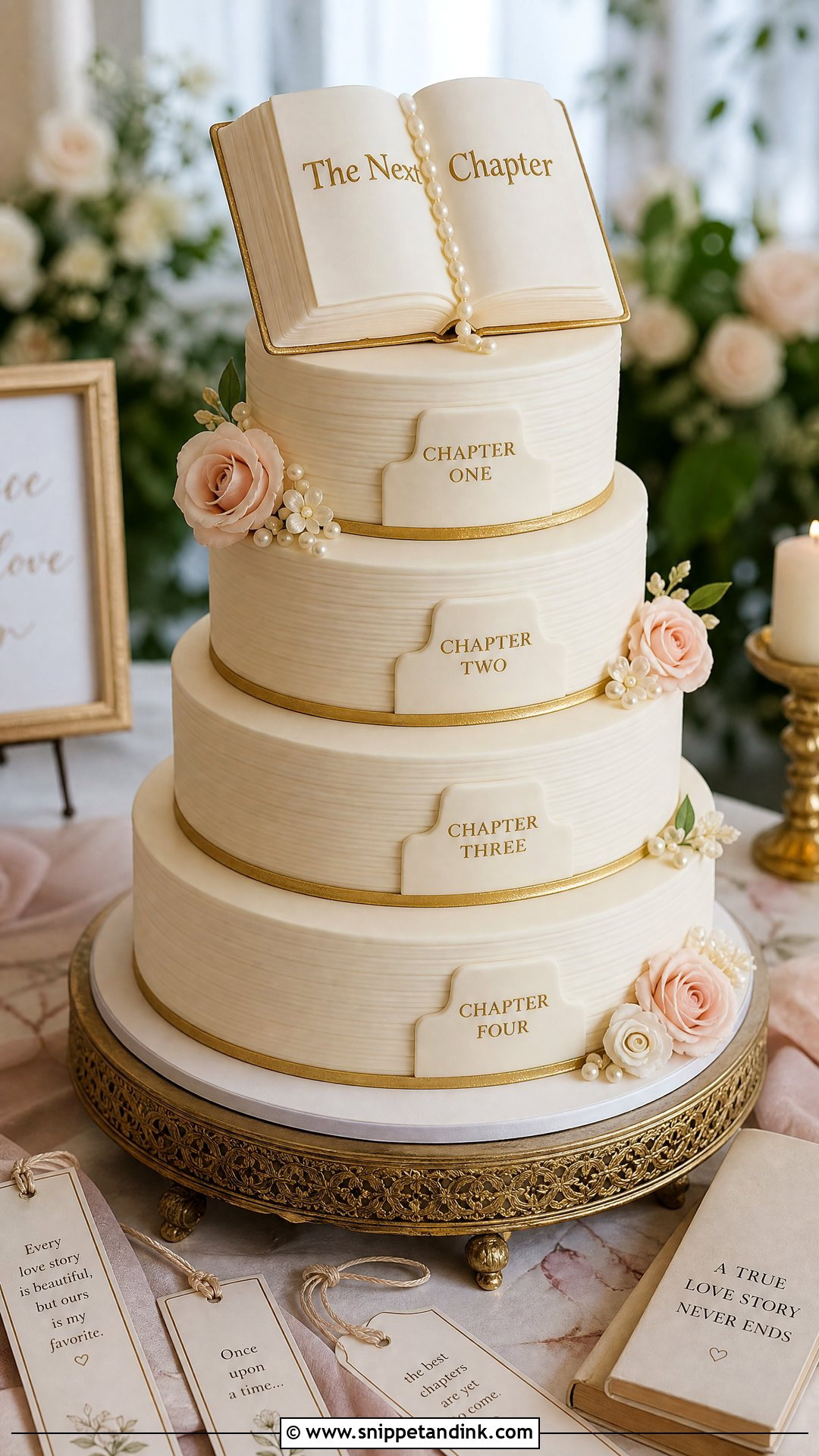 Chapter Wedding Cake - Snippet and Ink - 25 Book Theme Cake Ideas for Wedding