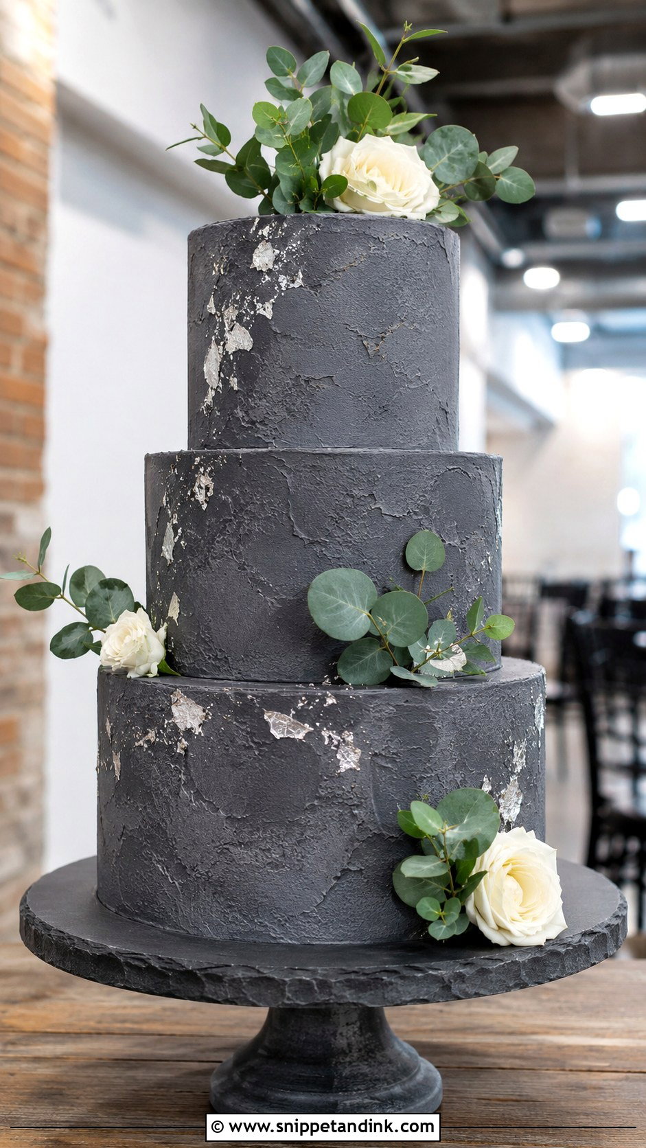 Charcoal Gray Wedding Cake - Snippet and Ink - 30 Masculine Wedding Cake Ideas
