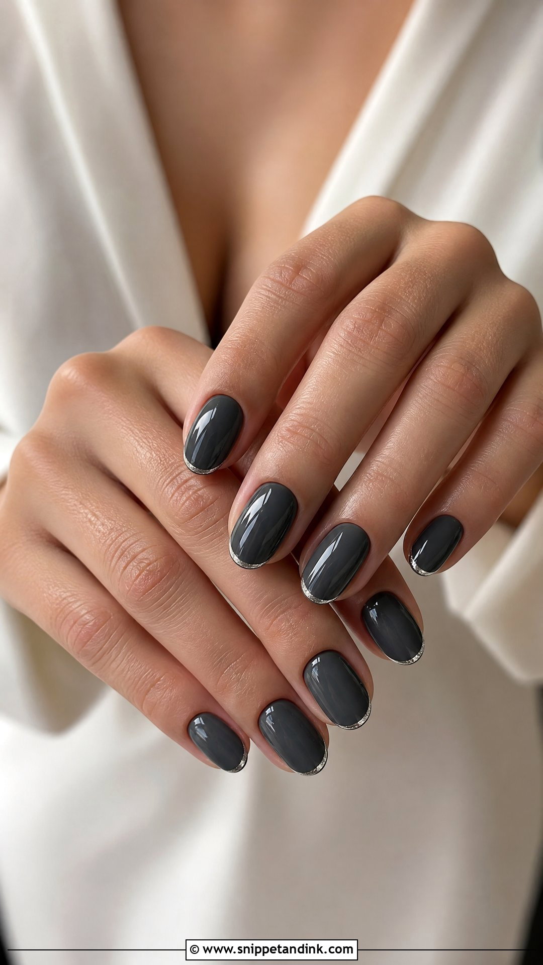Charcoal Gray Wedding Nails - Snippet and Ink - 25 Dark Wedding Nails