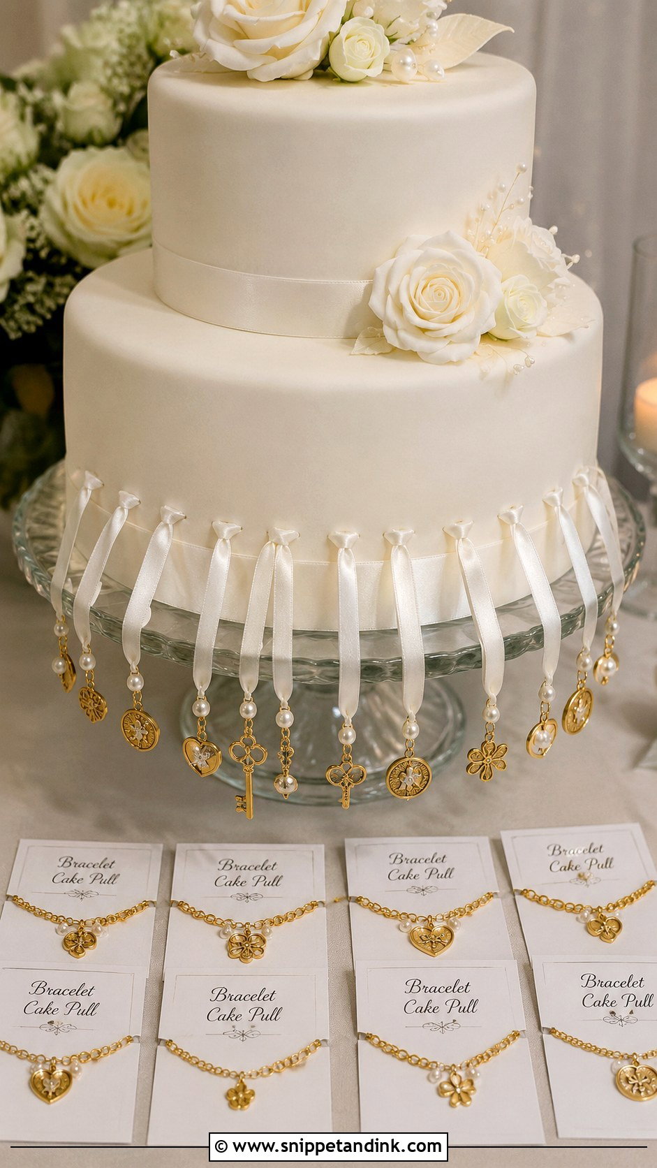 Charm Bracelet Wedding Cake Pull - Snippet and Ink - 20 Wedding Cake Pulls