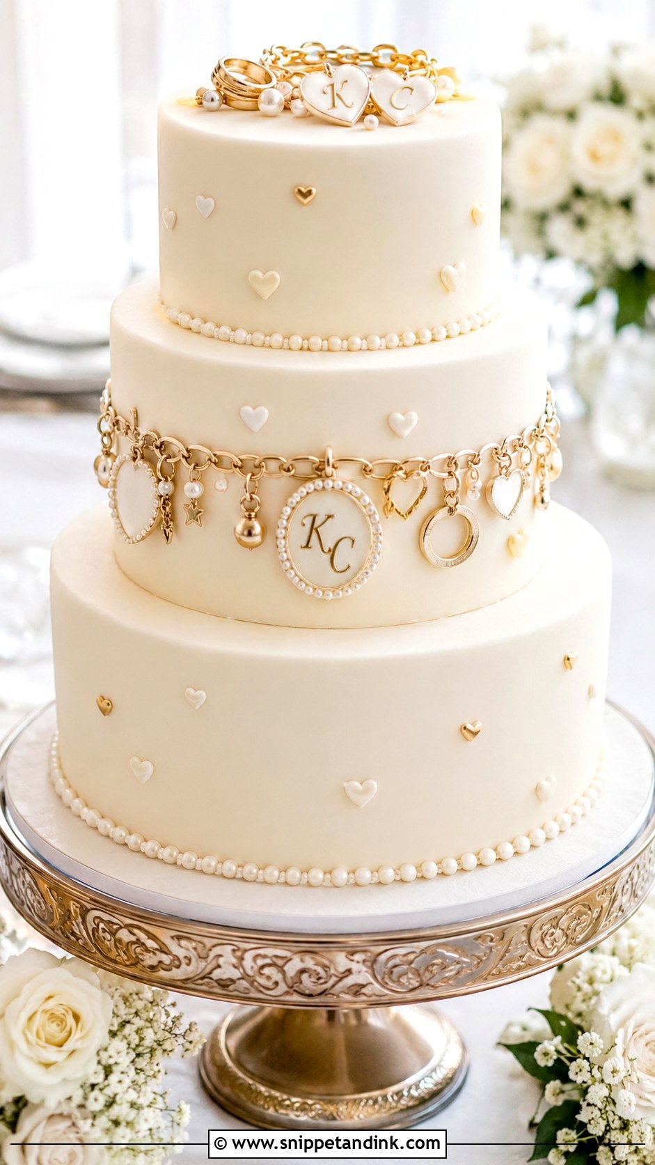 Charm Bracelet Wedding Cake - Snippet and Ink - 20 Charm Cake Ideas for Wedding