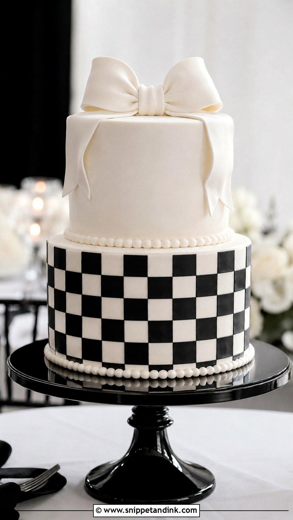 Checkered Wedding Cake - Snippet and Ink - 25 Wedding Cakes No Flowers