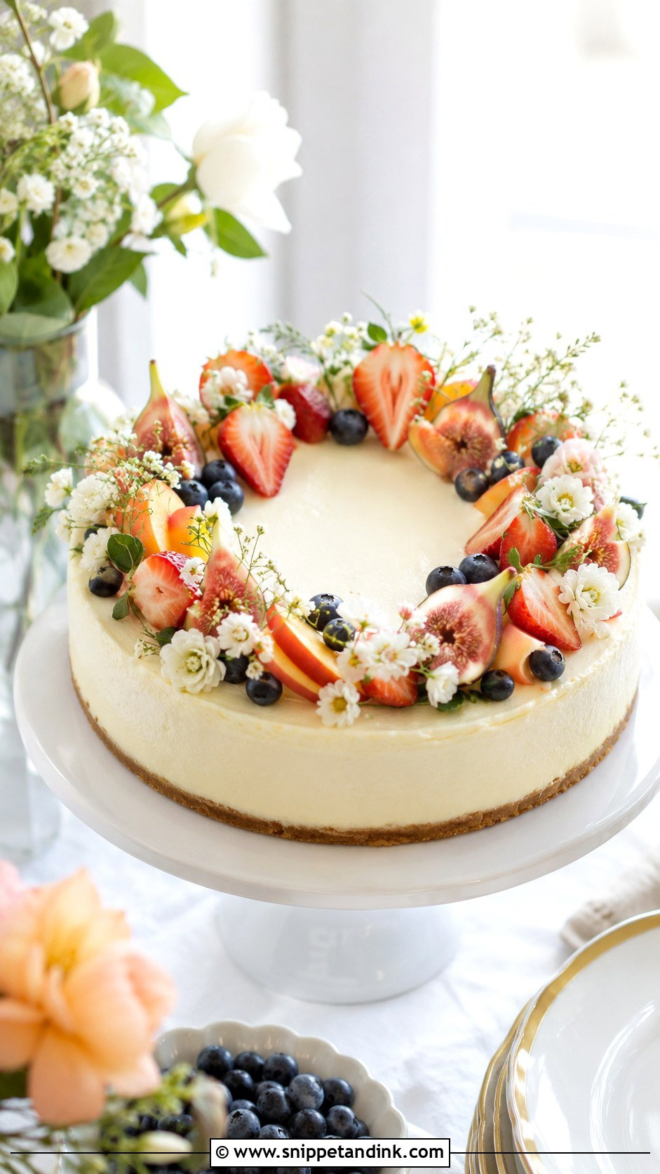 Cheesecake Wedding Cake With Fresh Fruit - Snippet and Ink - 20 Cheesecake Wedding Cake Ideas