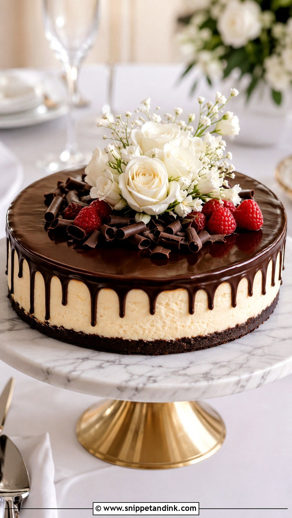 Cheesecake Wedding Cake With Ganache - Snippet and Ink - 20 Cheesecake Wedding Cake Ideas
