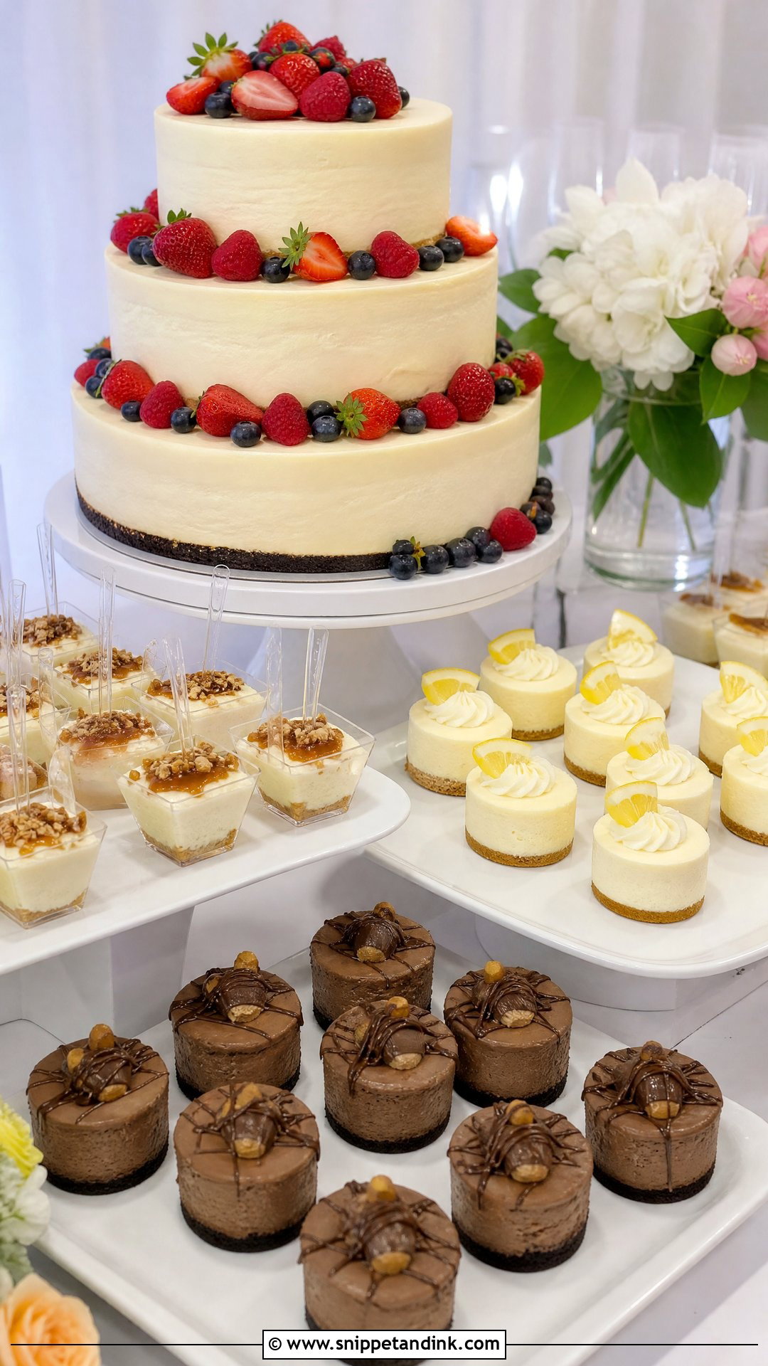 Cheesecake Wedding Dessert Table - Snippet and Ink - 20 Wedding Dessert Table Ideas