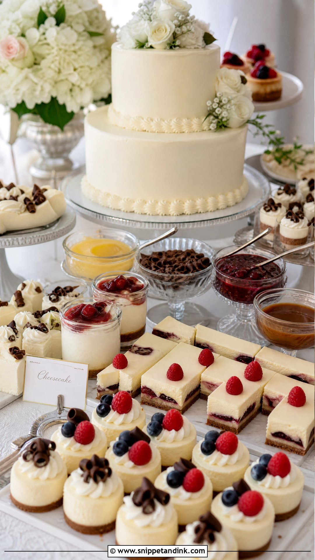 Cheesecake Wedding Dessert Table - Snippet and Ink - 30 Wedding Dessert Table Ideas