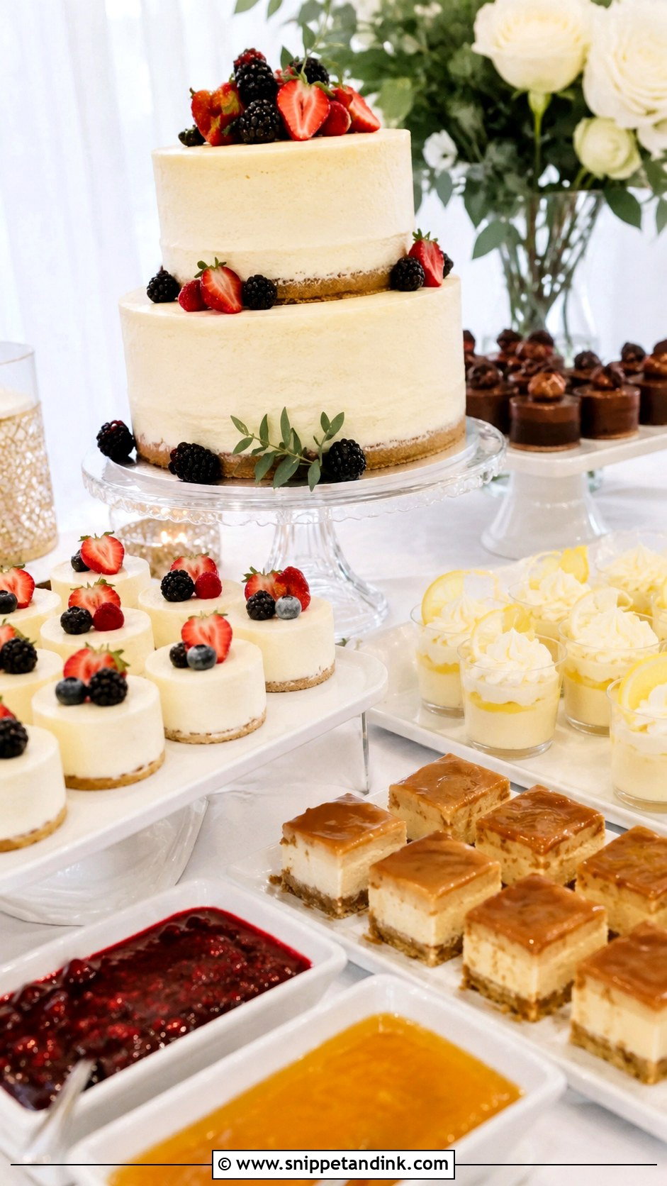Cheesecake Wedding Sweet Table - Snippet and Ink - 30 Wedding Sweet Table Ideas