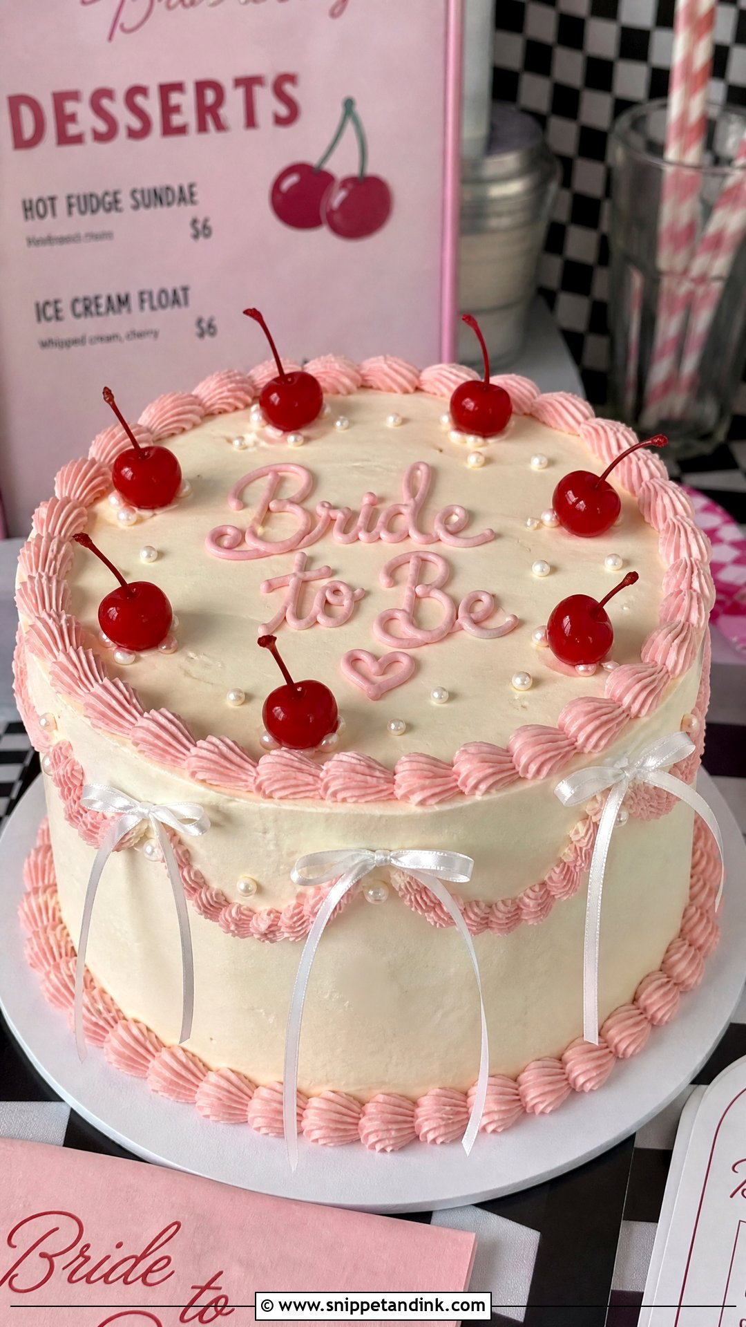 Cherry Bachelorette Cake - Snippet and Ink - 25 Bachelorette Cake Ideas for Wedding