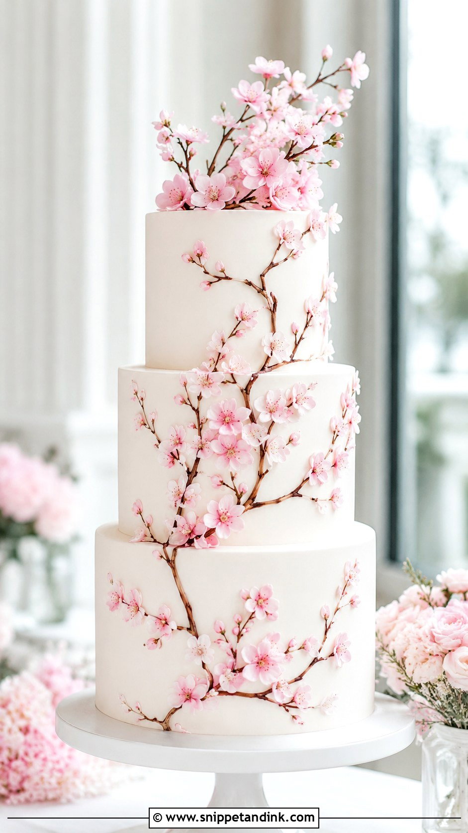 Cherry Blossom Wedding Cake - Snippet and Ink - 25 Flowers for Wedding Cake Ideas