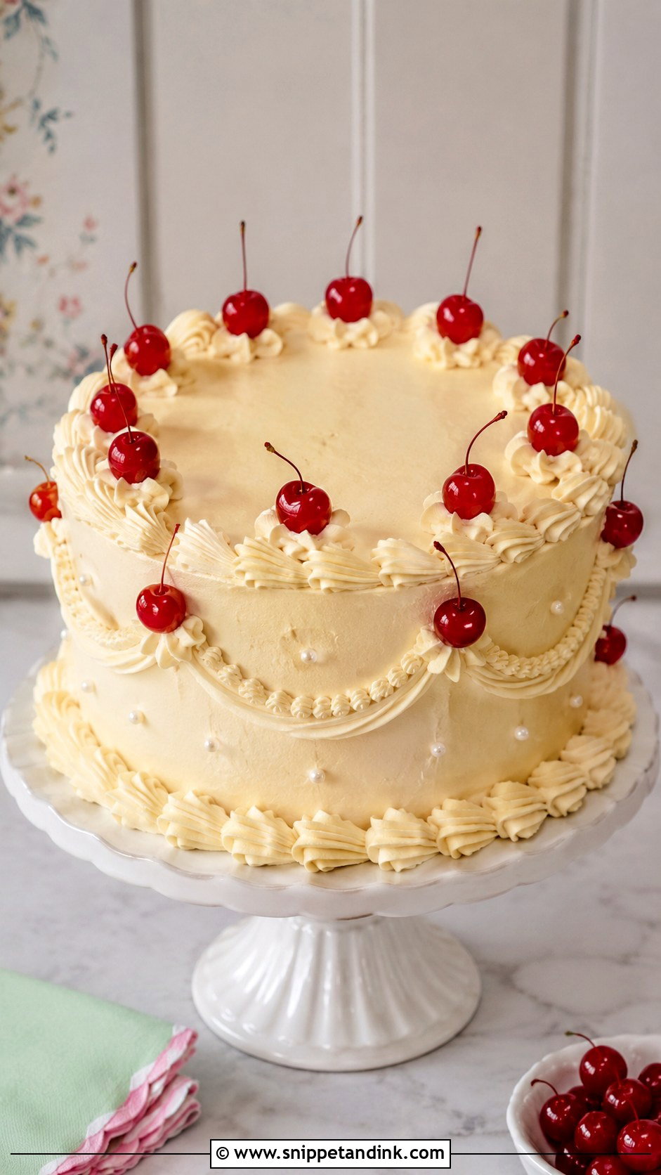 Cherry Lambeth Wedding Cake - Snippet and Ink - 25 Lambeth Style Wedding Cakes