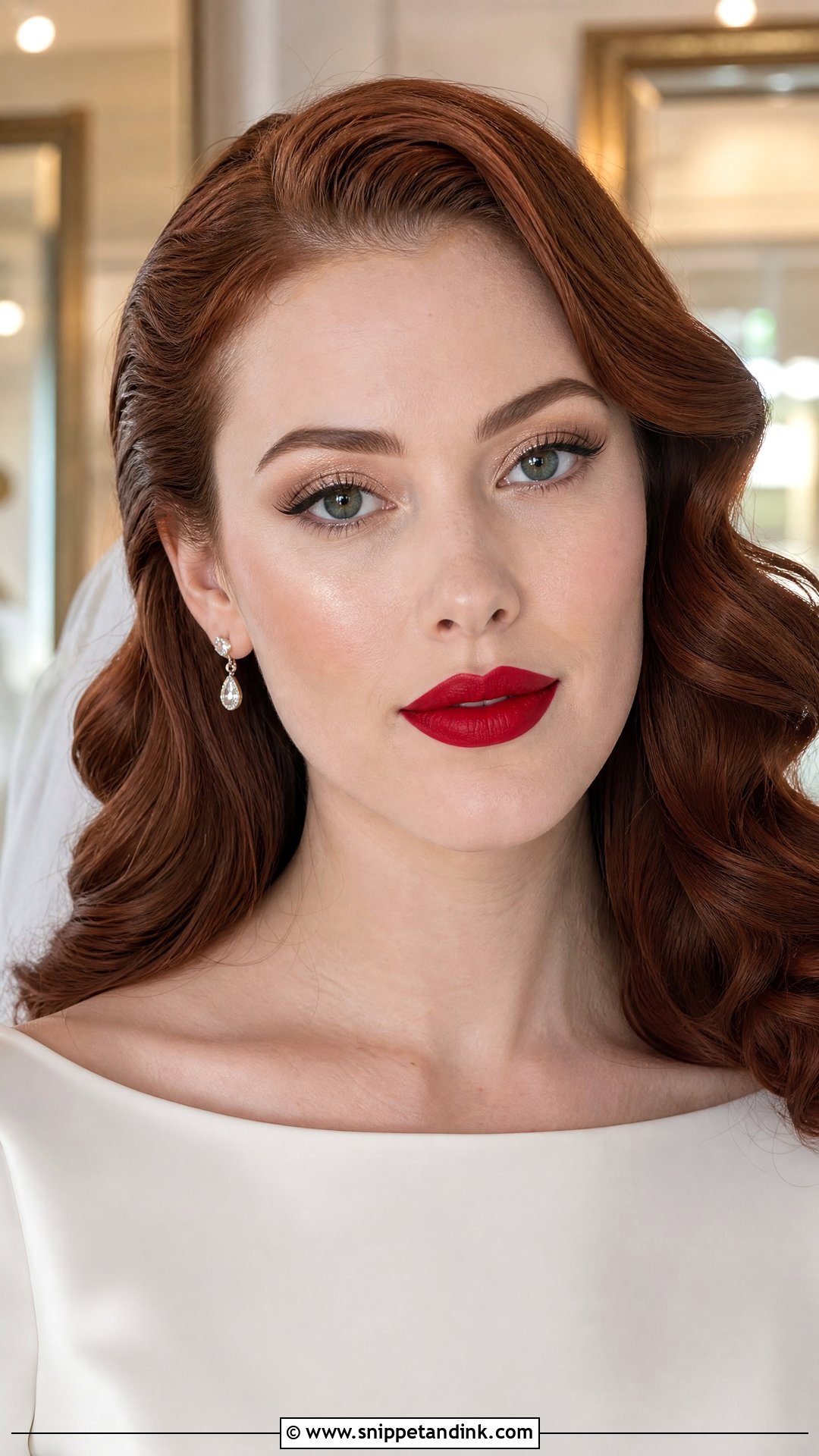 Cherry Red Bridal Lip Color - Snippet and Ink - 20 Bridal Lip Color Ideas