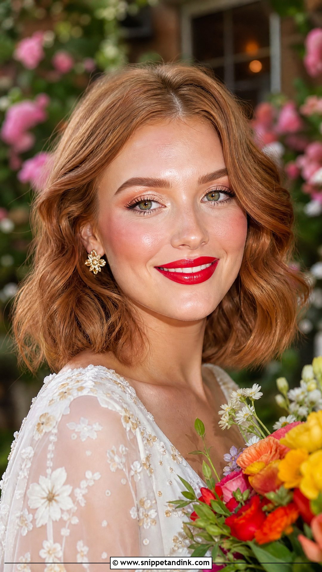 Cherry Red Wedding Makeup - Snippet and Ink - 20 Wedding Makeup with Red Lips