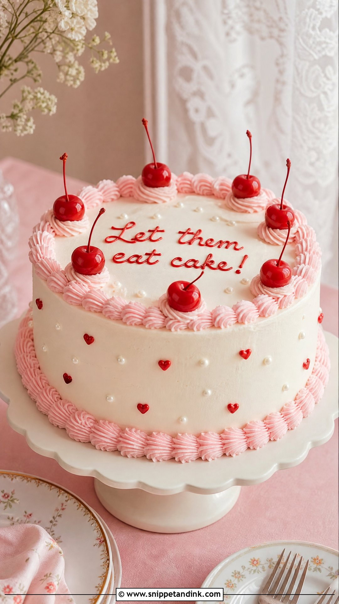Cherry Wedding Cake - Snippet and Ink - 20 Let Them Eat Cake Aesthetic Ideas for Wedding