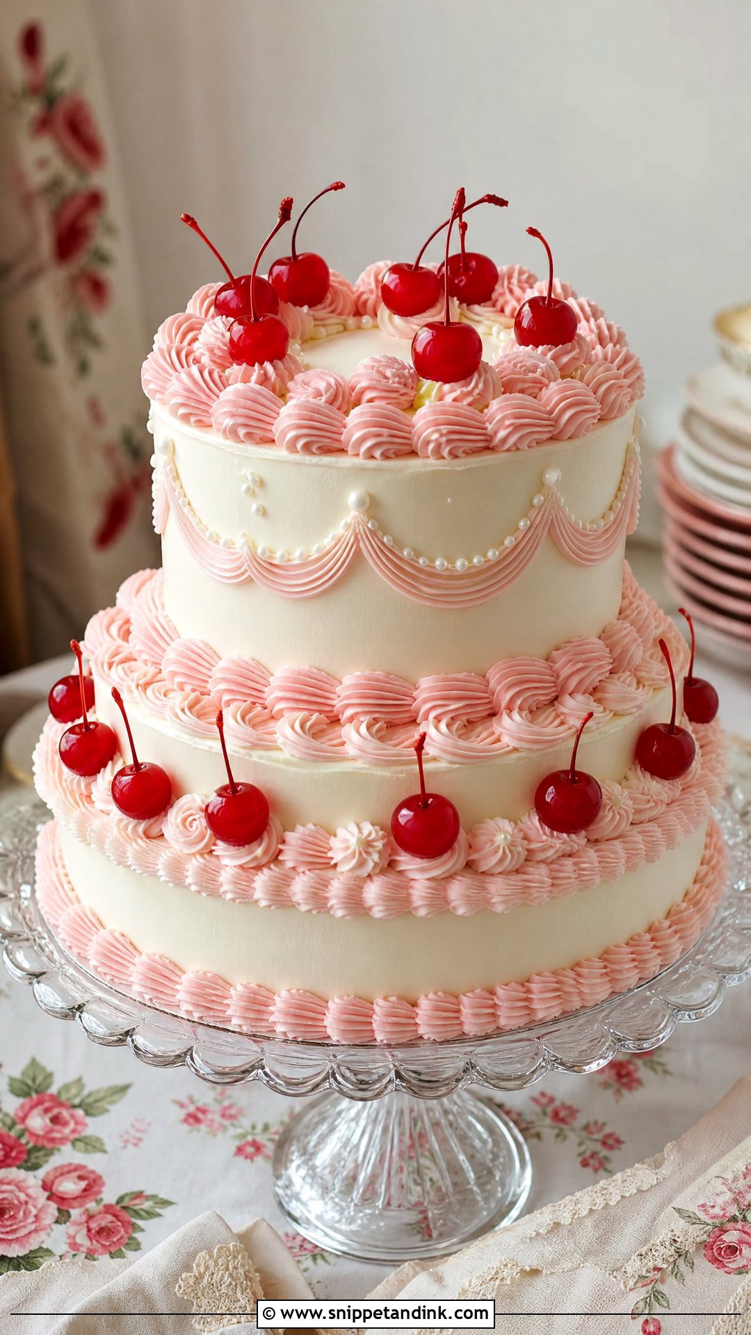 Cherry Wedding Cake - Snippet and Ink - 20 Whimsical Wedding Cakes