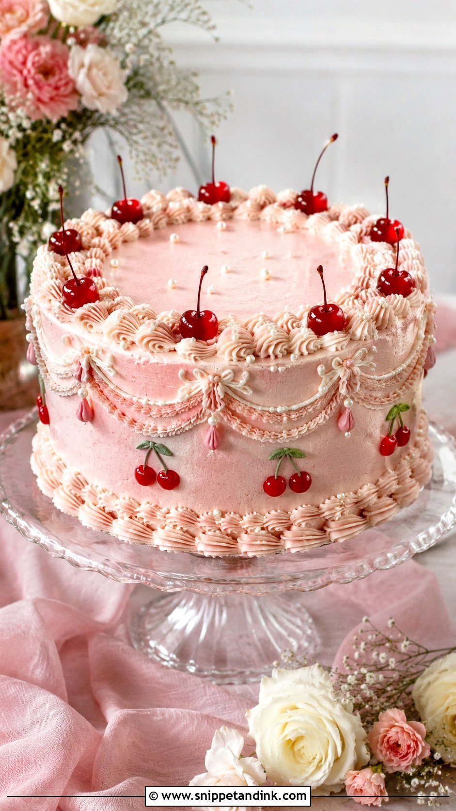 Cherry Wedding Cake - Snippet and Ink - 20 Cute Cake Ideas for Wedding