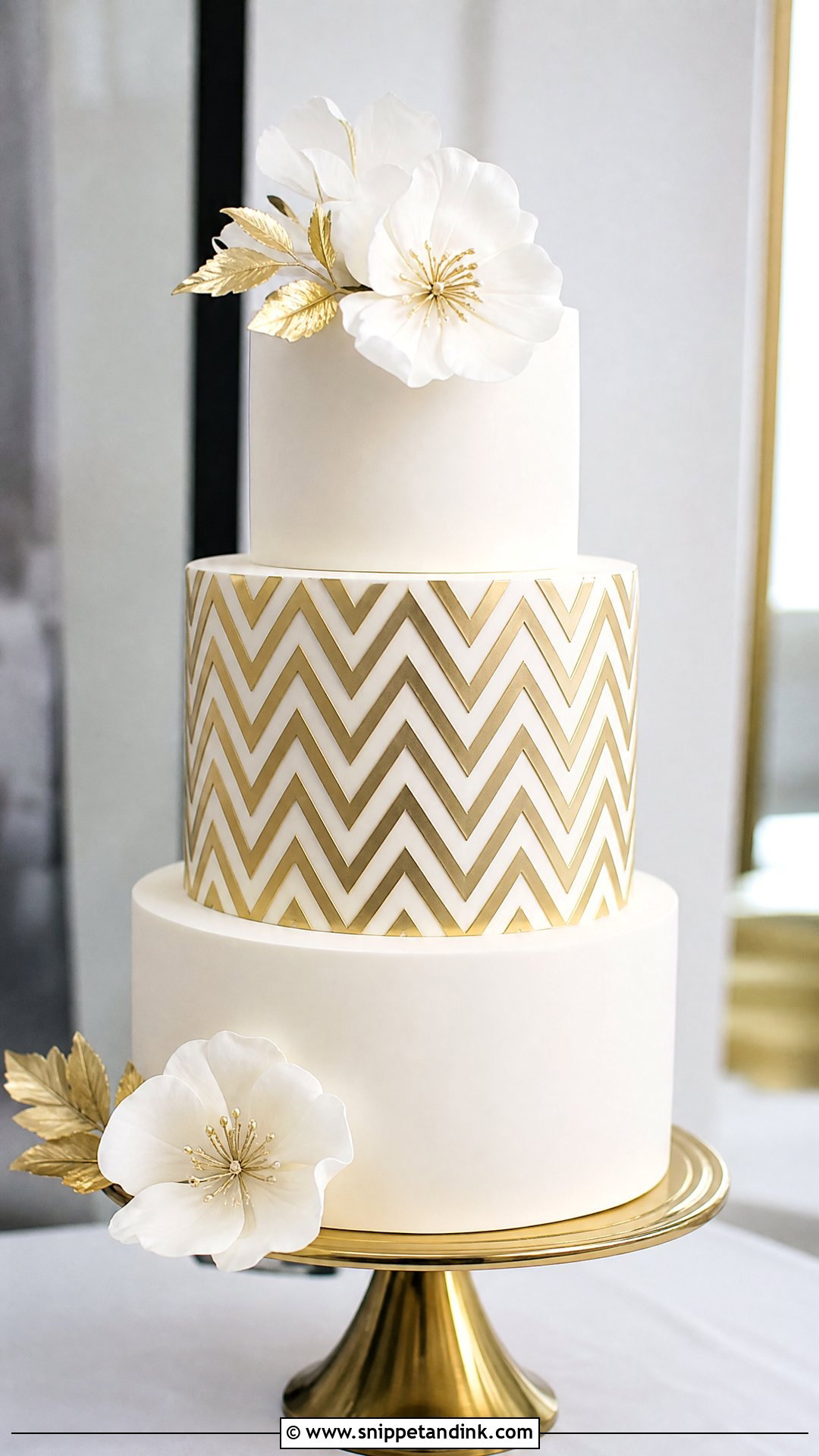 Chevron Wedding Cake - Snippet and Ink - 20 Pattern Cake Ideas for Wedding