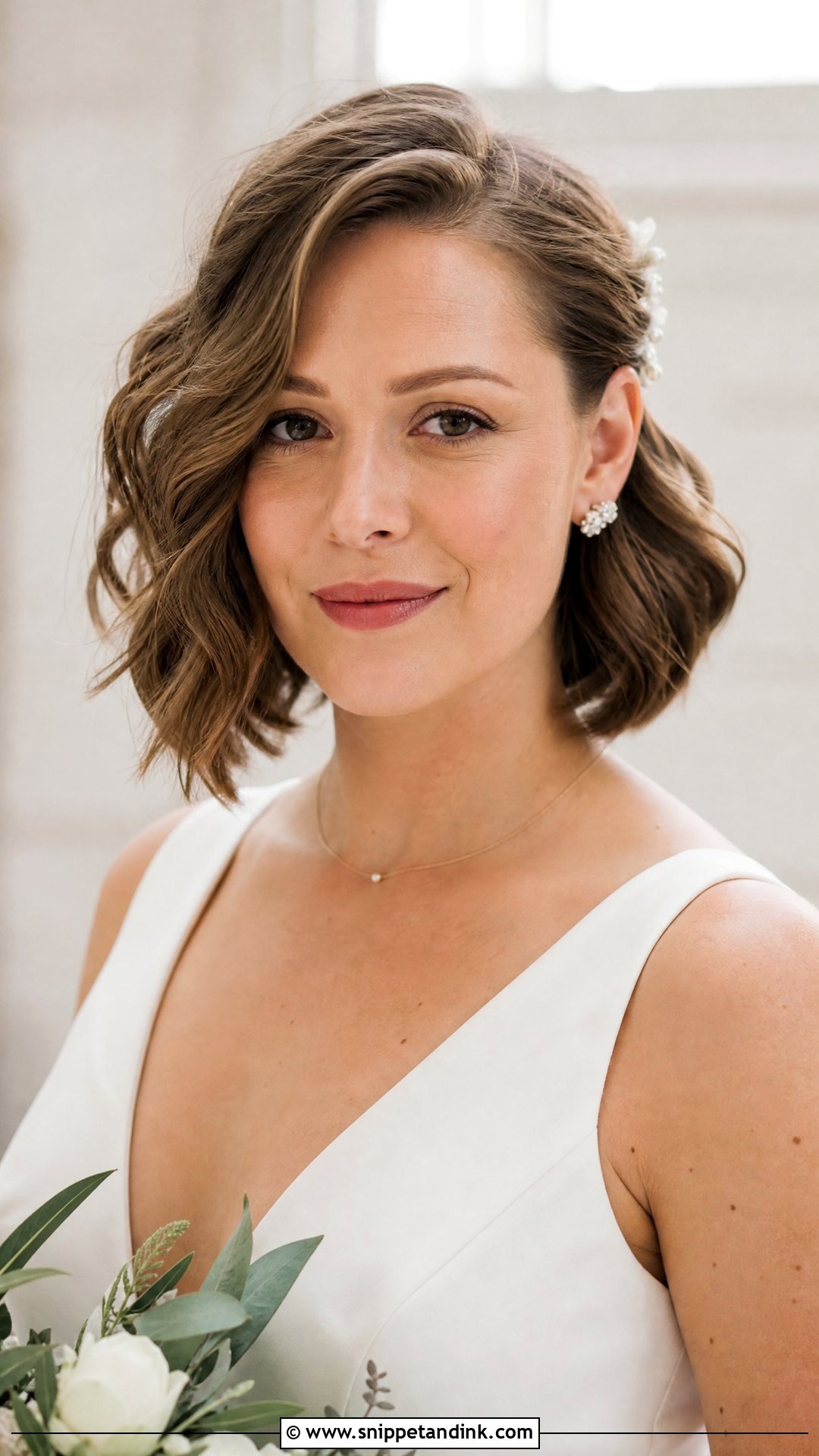 Chic Bob With Soft Waves - Snippet and Ink - 20 Bride Hairstyles Front View