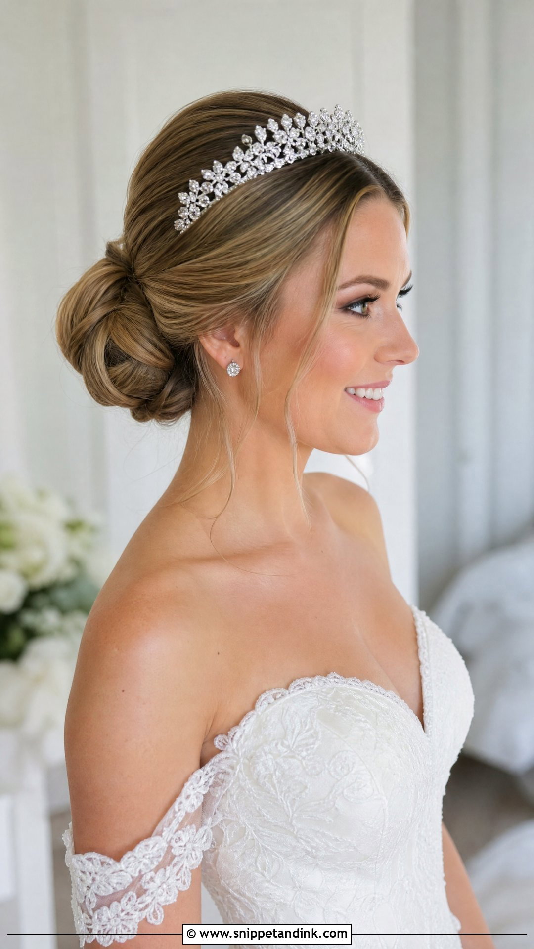 Chignon Bridal Hairstyle - Snippet and Ink - 20 Shoulder Length Bridal Hairstyles