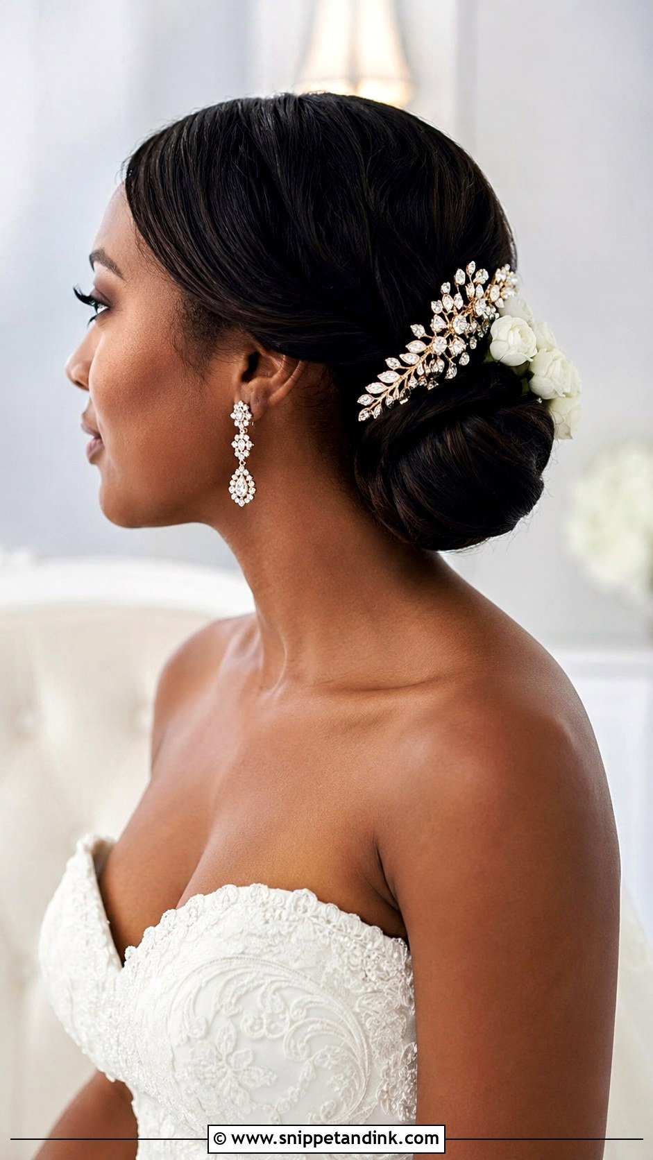 Chignon Bun Bridal Style - Snippet and Ink - 25 Bridal Hairstyles Black Women