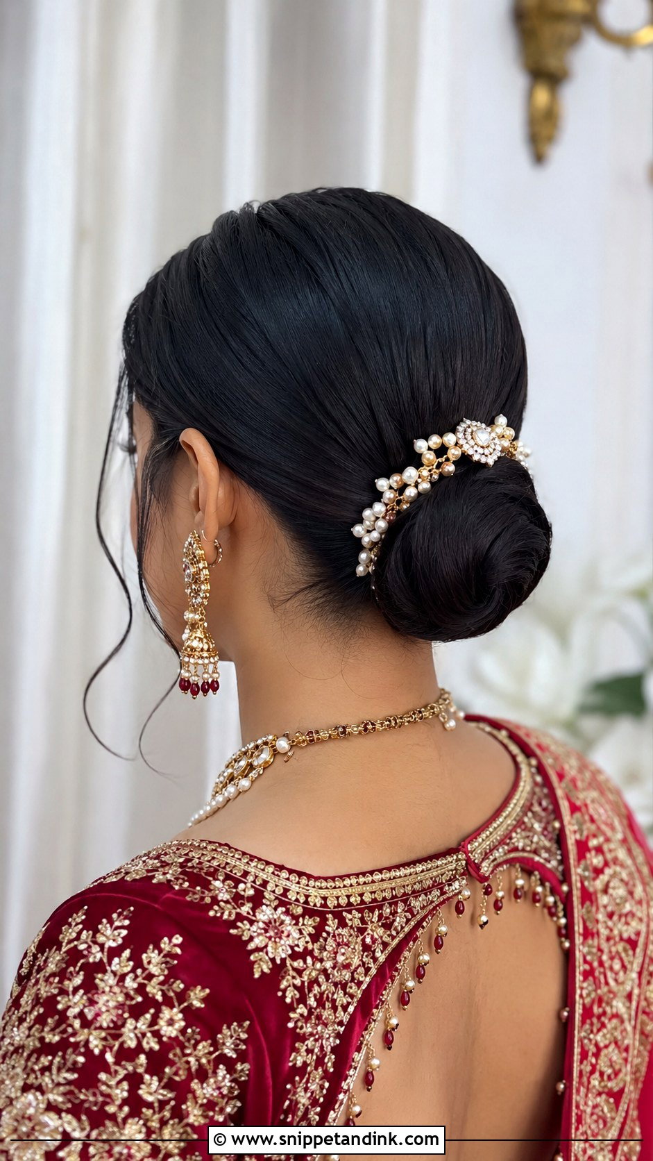 Chignon Bun for Bride - Snippet and Ink - 25 Mehandi Hairstyles for Bride