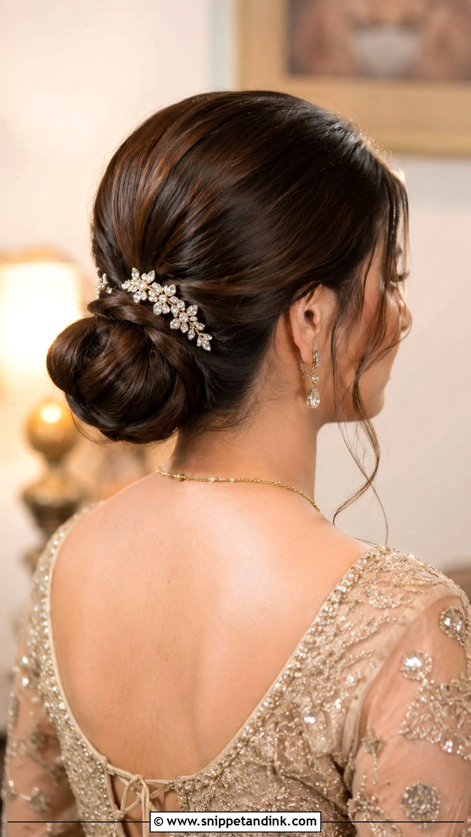 Chignon Bun for Reception - Snippet and Ink - 25 Indian Bun Hairstyles for Wedding