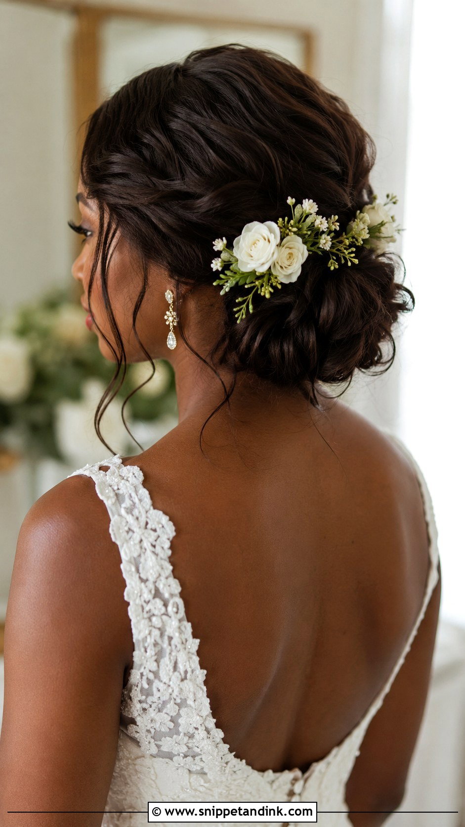 Chignon Updo for Black Brides - Snippet and Ink - 25 Bridal Hair Black Women Ideas