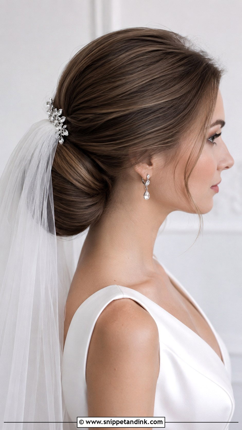 Chignon Wedding Bun - Snippet and Ink - 20 Hair Bun Wedding Style Ideas