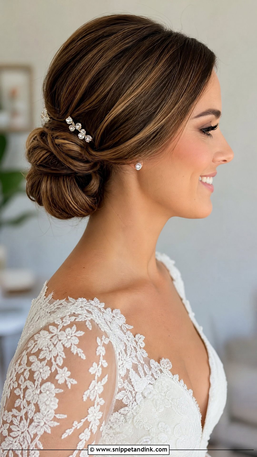 Chignon Wedding Hair Tucked Behind Ears - Snippet and Ink - 20 Wedding Hair Tucked Behind Ears