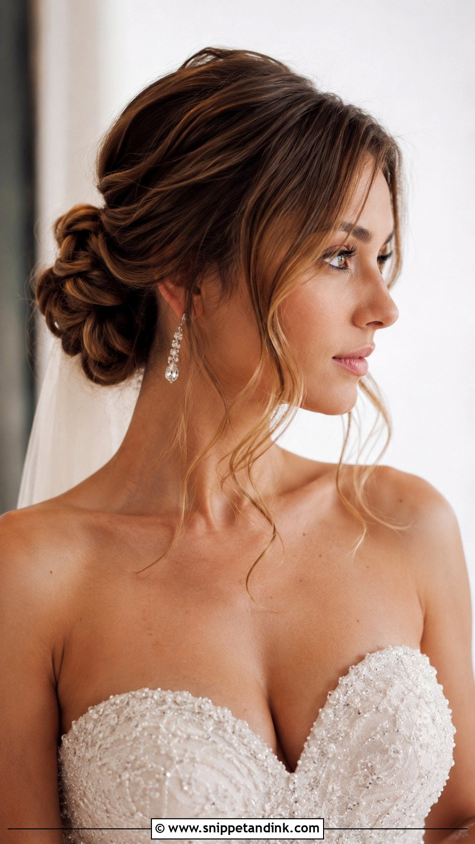 Chignon Wedding Hair With Face Framing Pieces - Snippet and Ink - 20 Chignon Hair Wedding Ideas
