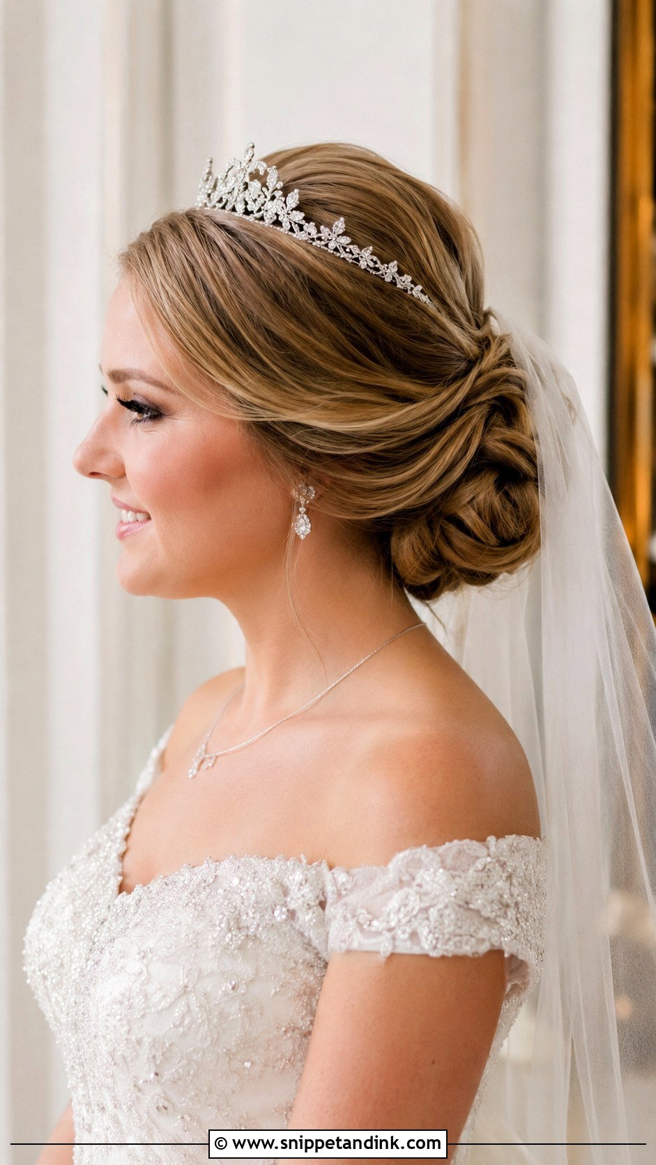 Chignon Wedding Hair With Tiara - Snippet and Ink - 20 Chignon Hair Wedding Ideas