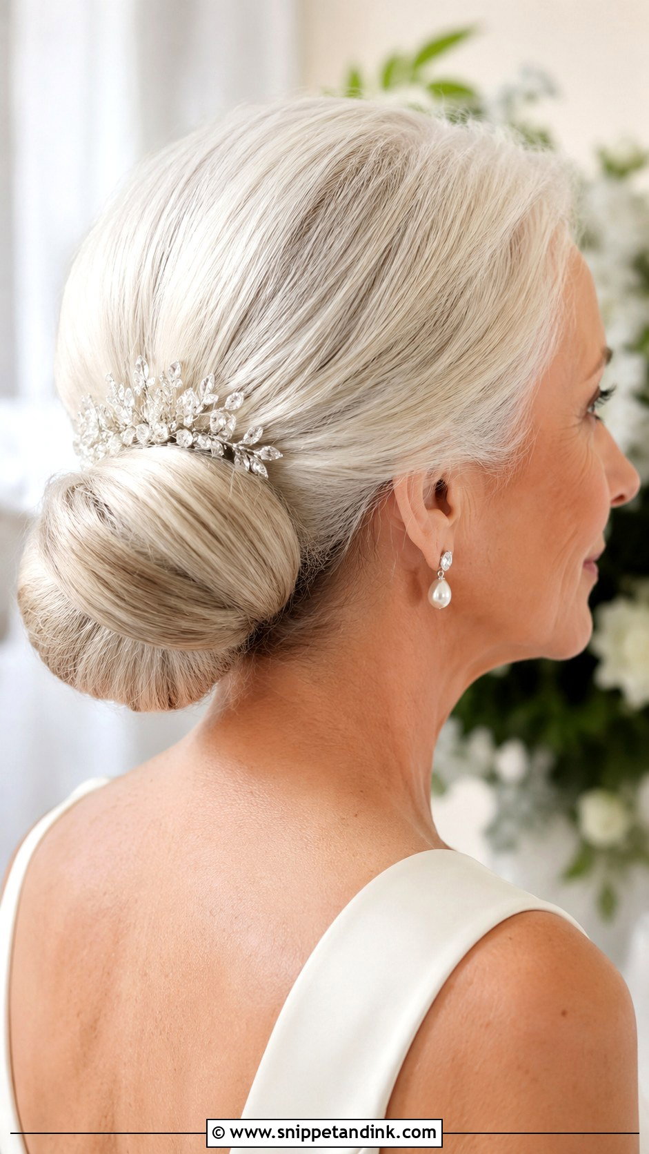Chignon Wedding Hairstyle For Gray Hair - Snippet and Ink - 15 Wedding Hairstyles for Grey Hair