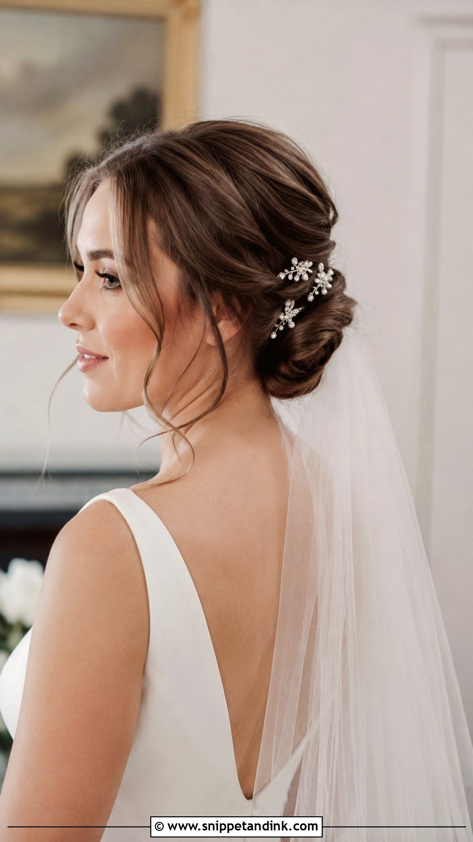 Chignon Wedding Hairstyle for Medium Length Hair - Snippet and Ink - 25 Medium Length Wedding Hair Ideas