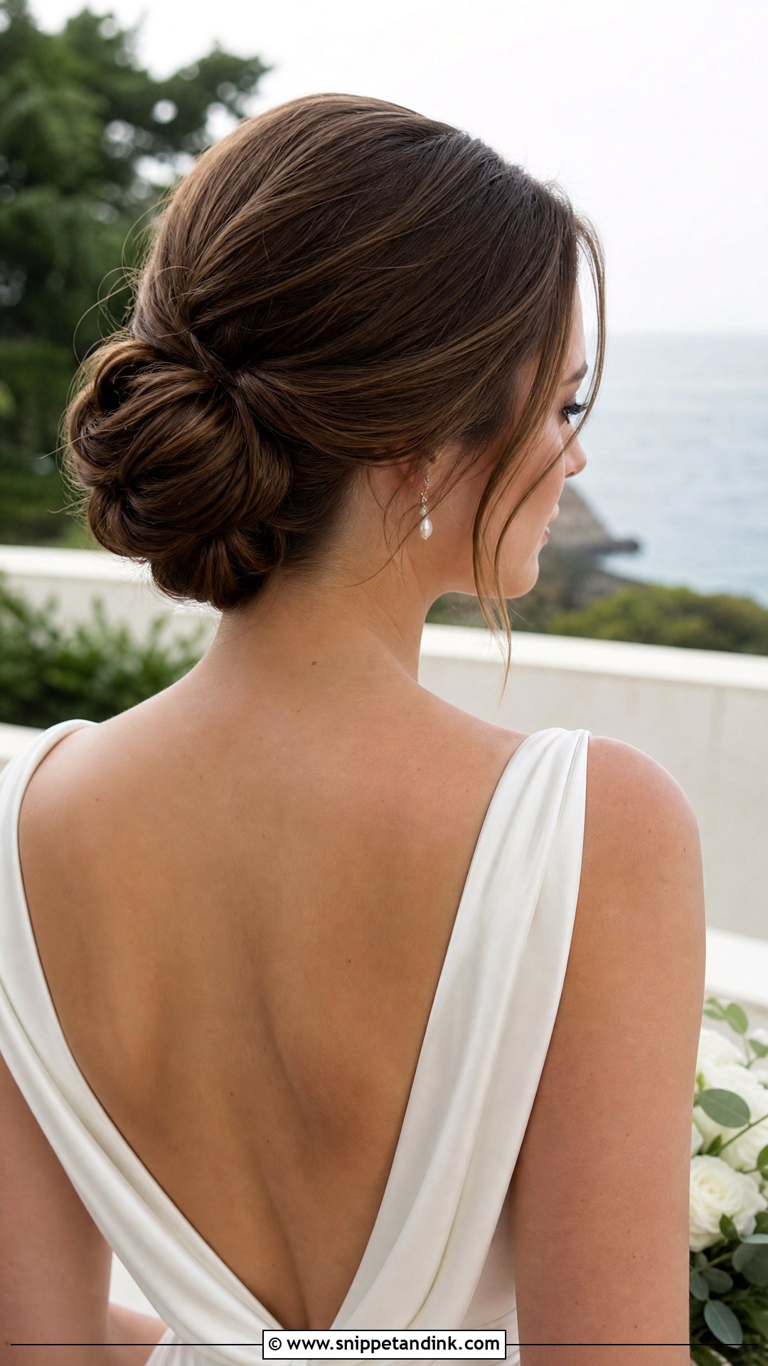 Chignon Wedding Style for Medium Hair - Snippet and Ink - 20 Medium Hair Wedding Styles