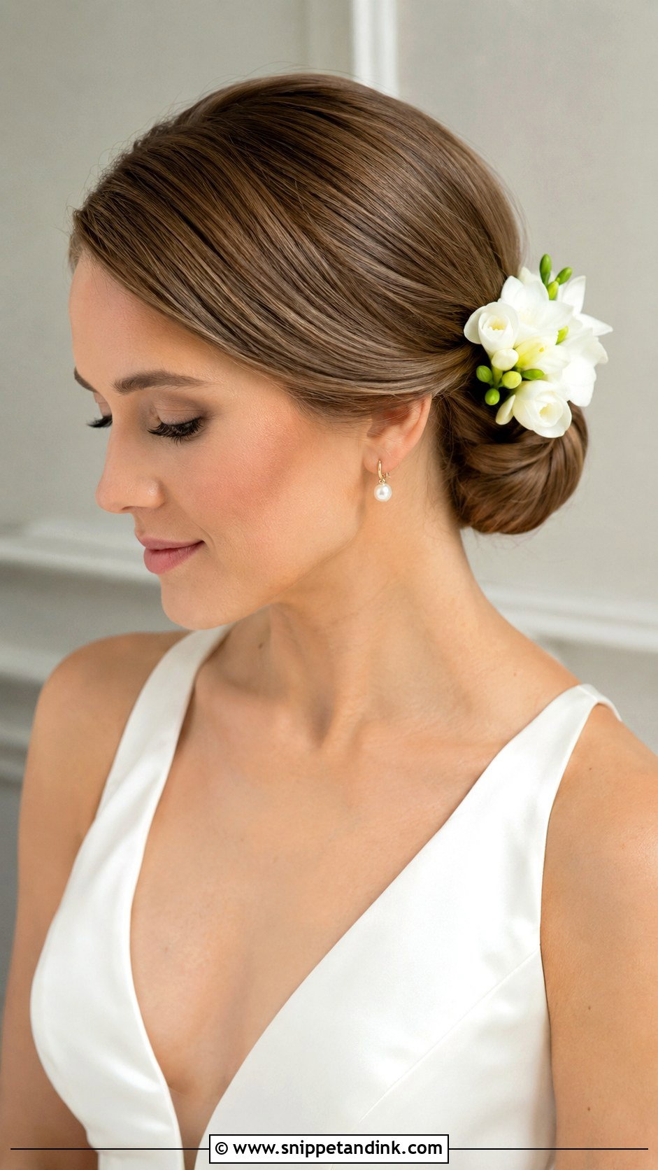 Chignon Wedding Updo With Flowers - Snippet and Ink - 15 Wedding Hair Updo with Flowers Ideas
