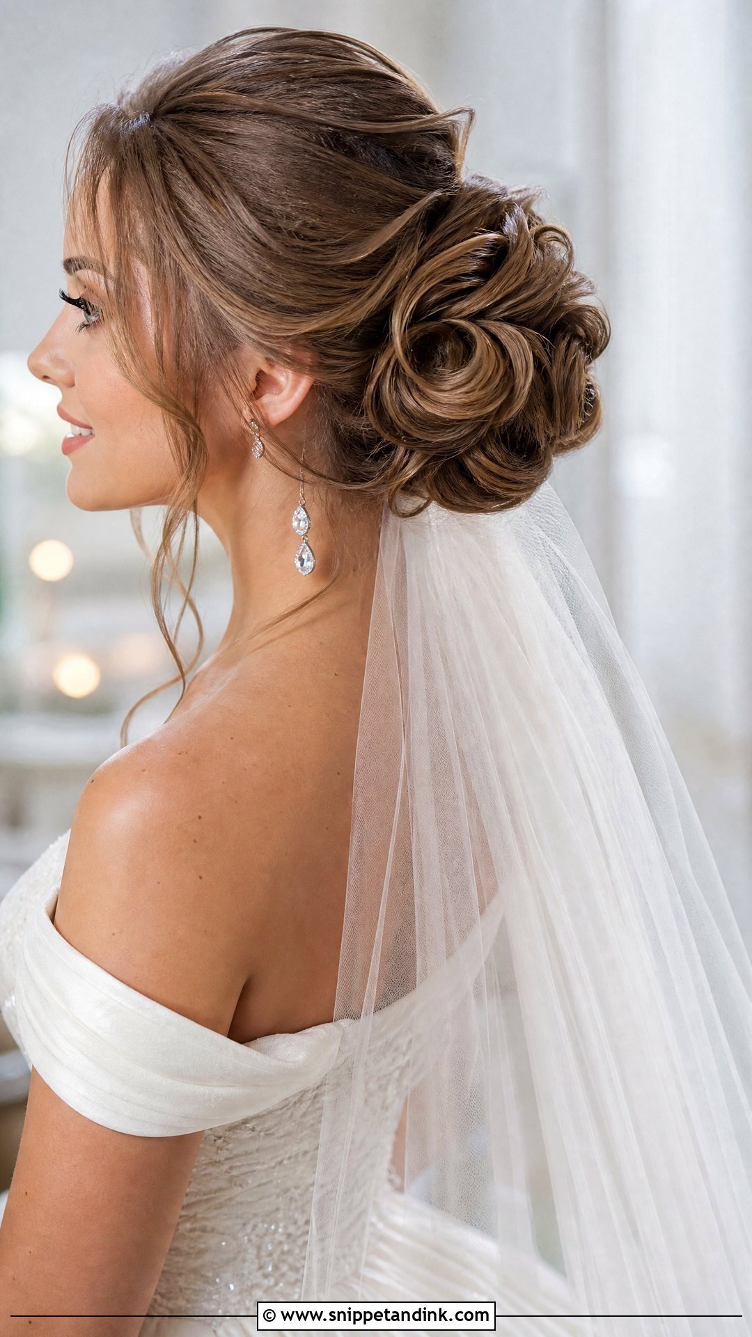 Chignon Wedding Updo for Medium Hair - Snippet and Ink - 20 Shoulder Length Hair Wedding Styles