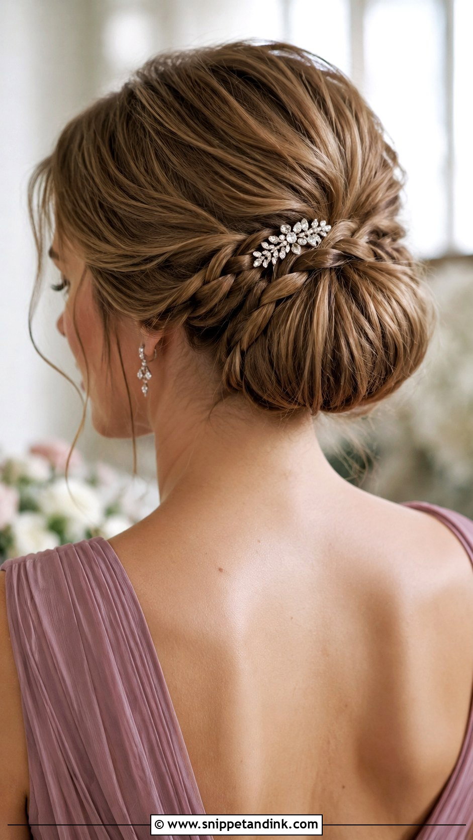 Chignon With Braided Detail - Snippet and Ink - 25 Mother of the Bride Updos