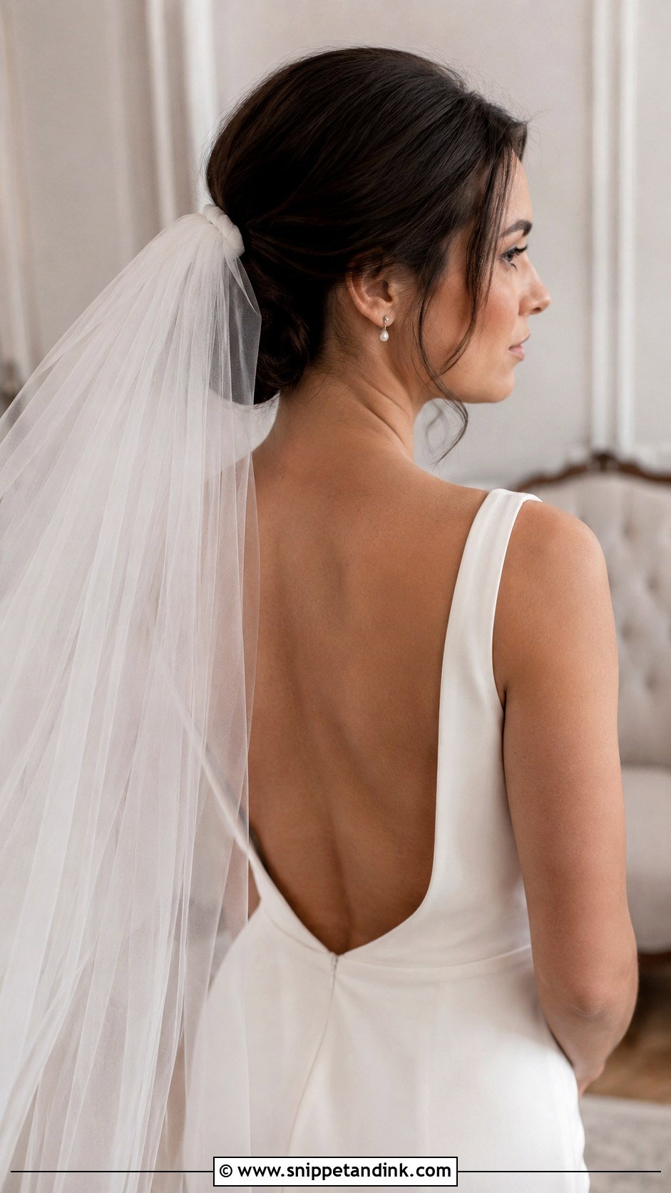 Chignon With Cathedral Veil - Snippet and Ink - 15 Wedding Hairstyles Accessories