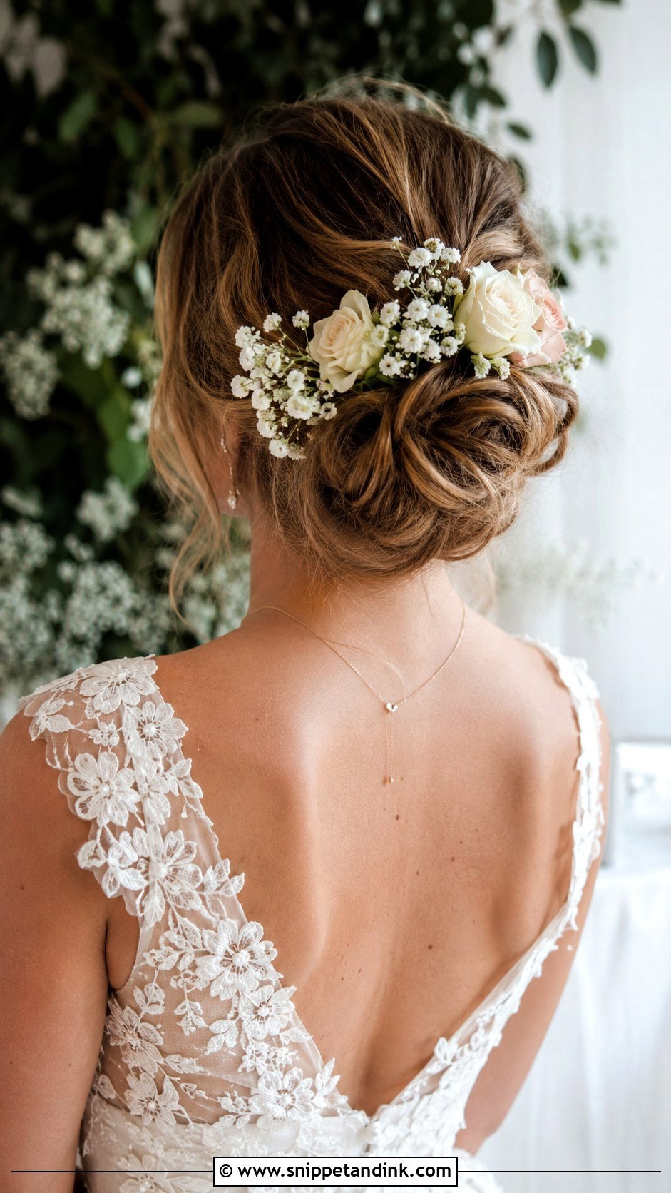 Chignon With Flowers - Snippet and Ink - 20 Bridal Chignon Ideas