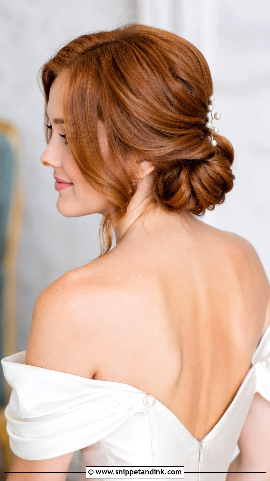 Chignon With Side Waves - Snippet and Ink - 20 Hollywood Bridal Hair Ideas