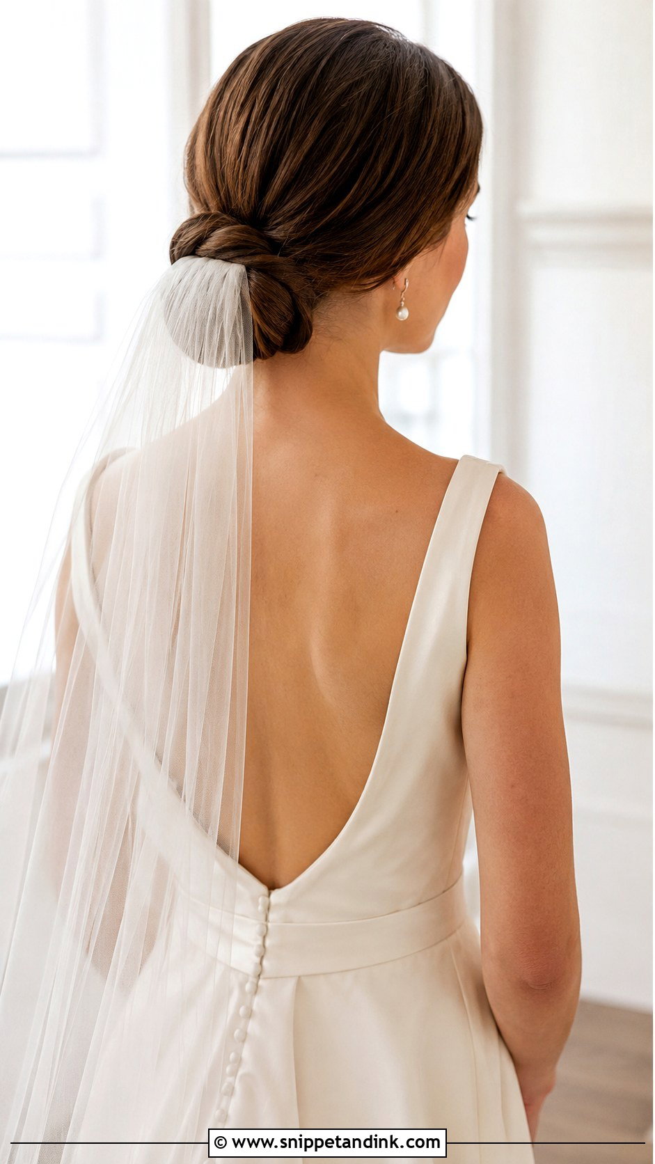 Chignon With Veil - Snippet and Ink - 20 Bridal Chignon Ideas