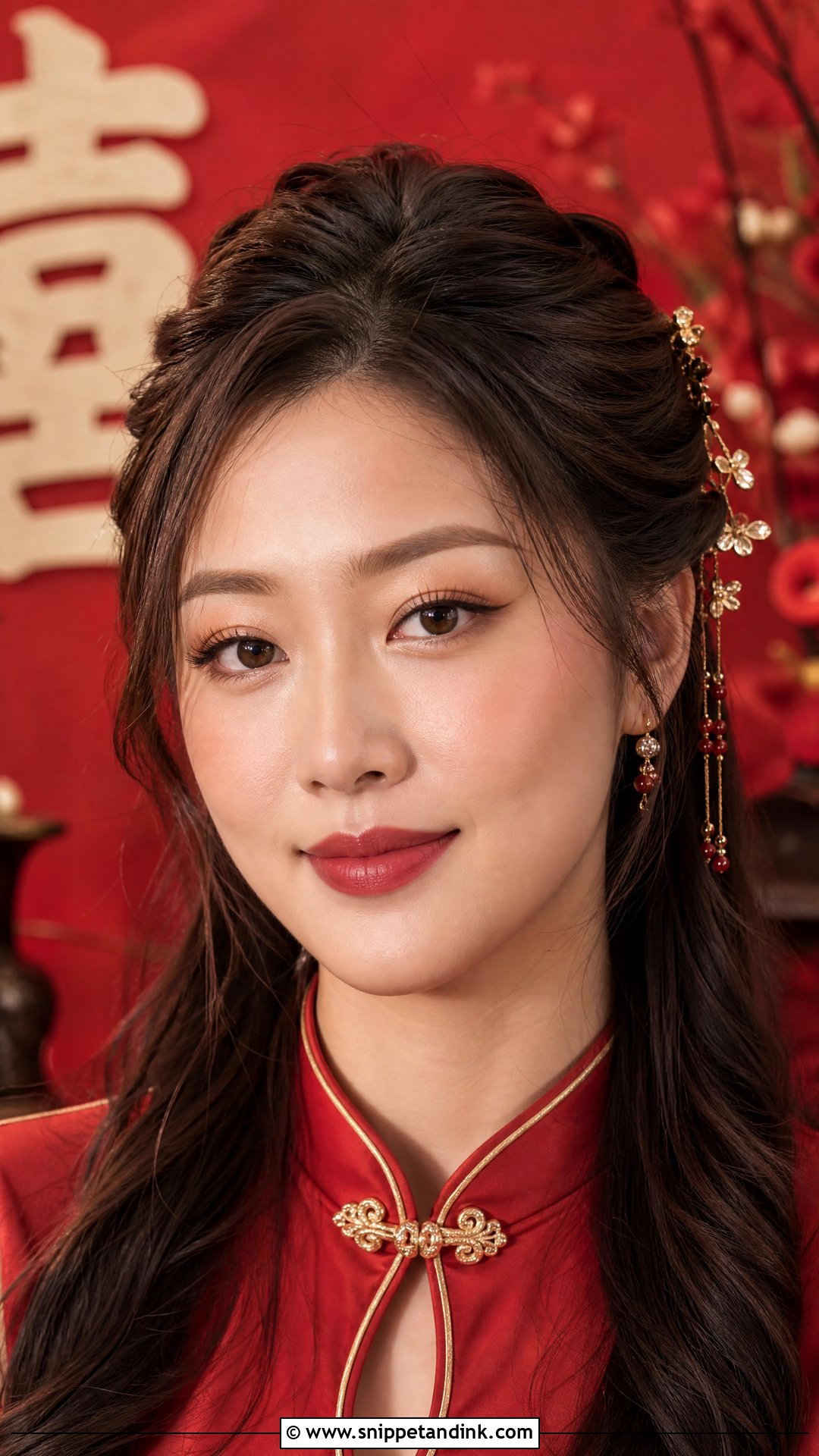 Chinese Bridal Makeup With Brown Eyeliner - Snippet and Ink - 20 Chinese Bridal Makeup Ideas