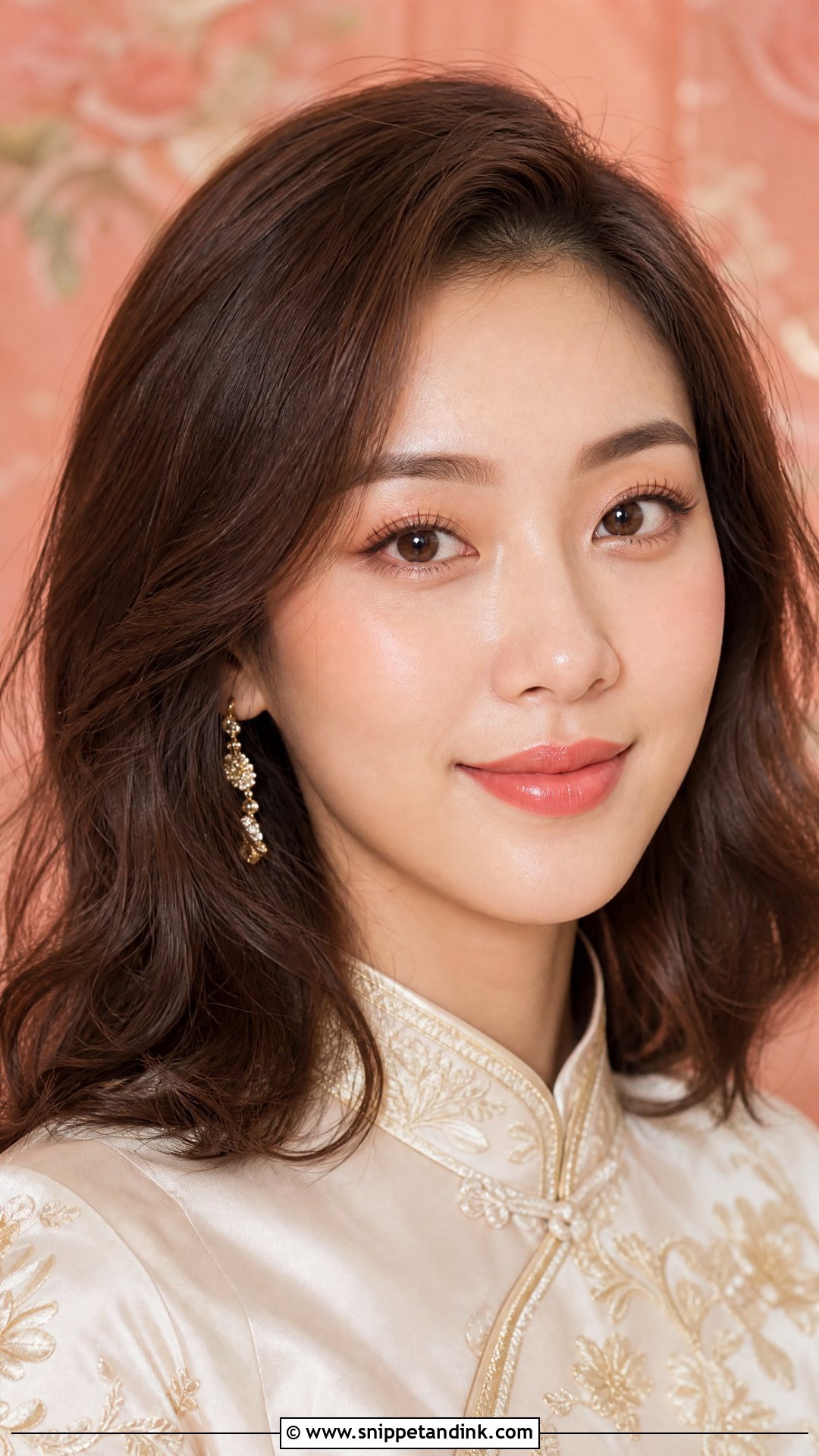 Chinese Bridal Makeup With Peach Tones - Snippet and Ink - 20 Chinese Bridal Makeup Ideas