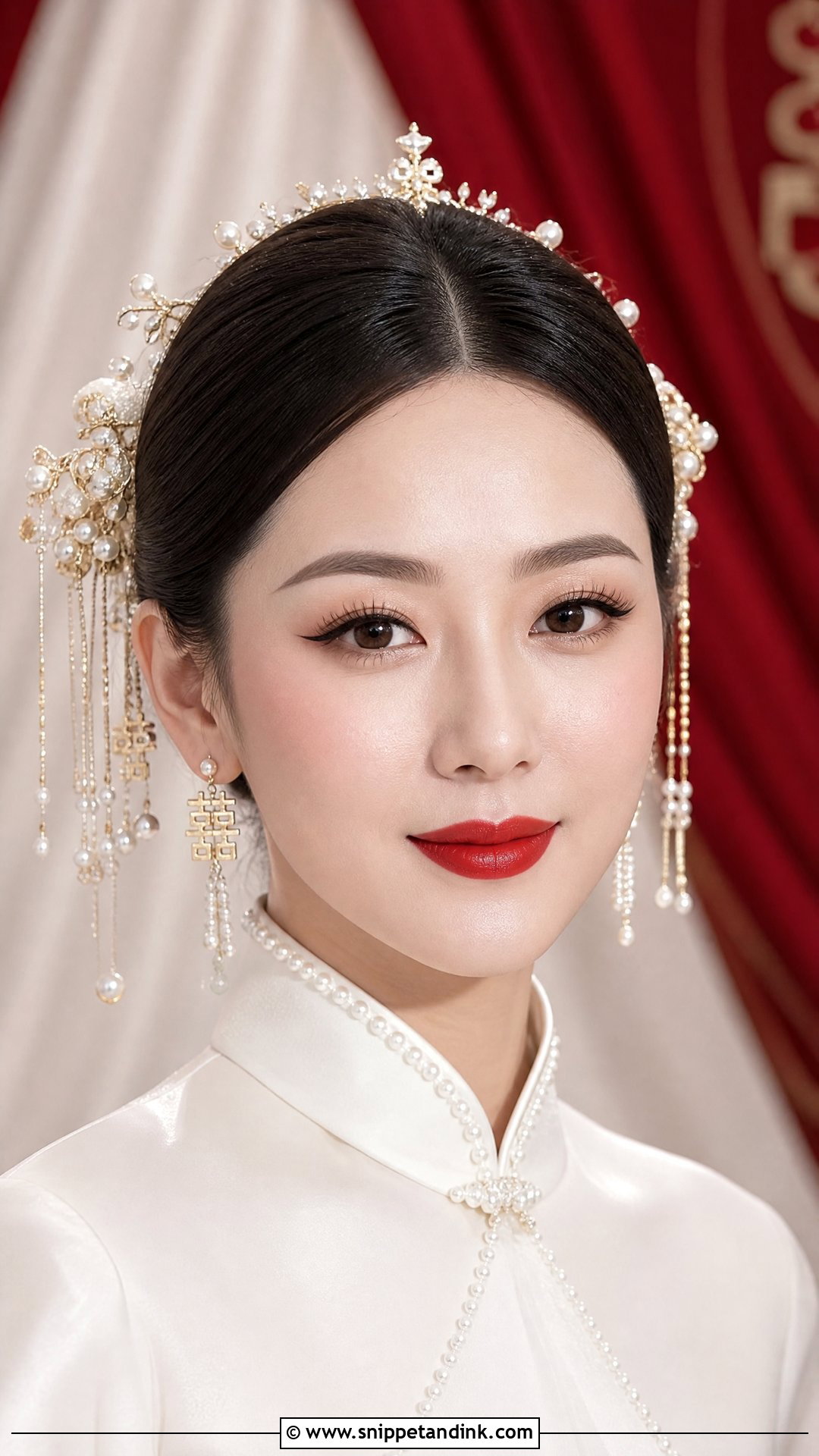 Chinese Bridal Makeup With Winged Liner - Snippet and Ink - 20 Chinese Bridal Makeup Ideas
