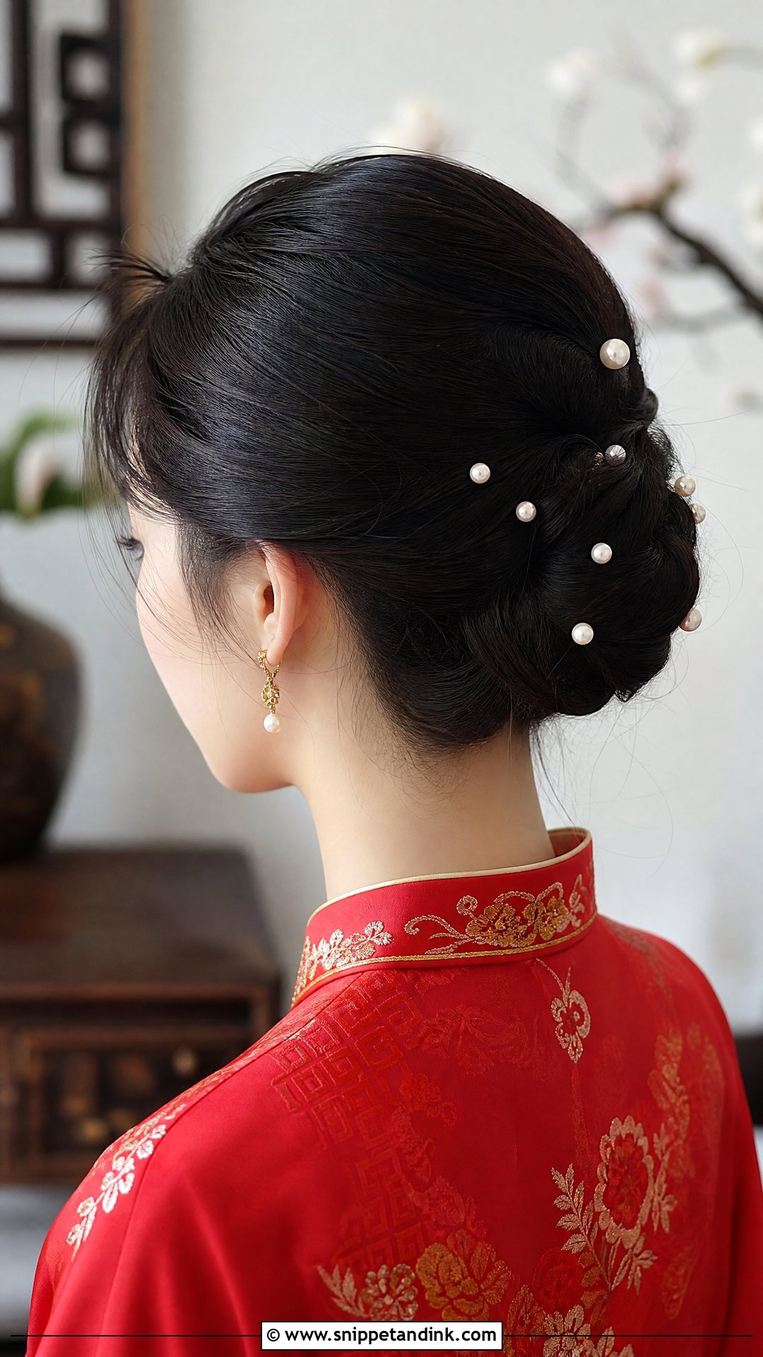 Chinese Tea Ceremony Hair With Pearl Pins - Snippet and Ink - 15 Chinese Tea Ceremony Hair Ideas