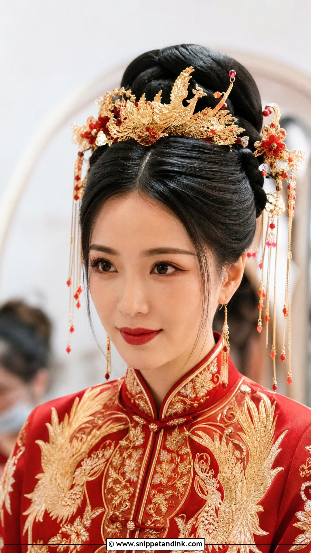 Chinese Tea Ceremony Hair With Phoenix Crown - Snippet and Ink - 15 Chinese Tea Ceremony Hair Ideas
