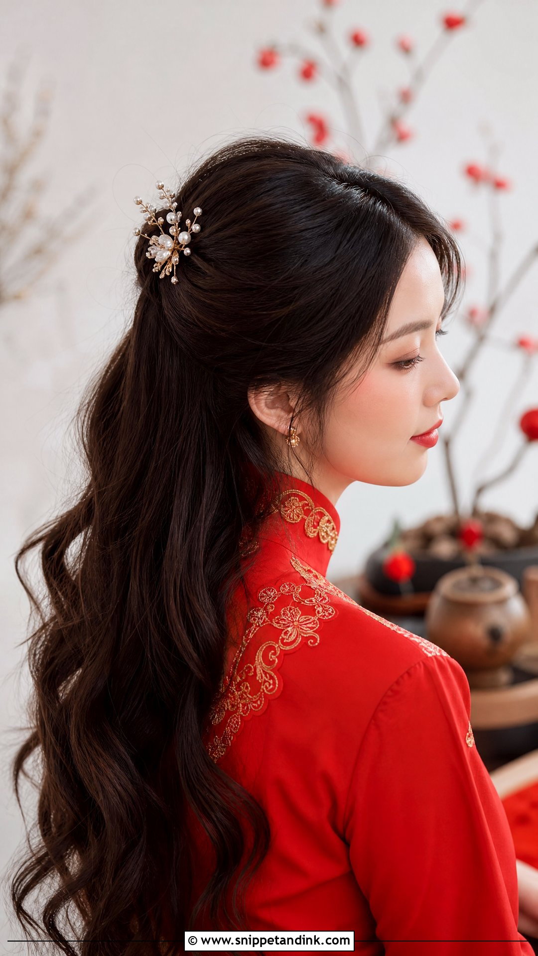 Chinese Tea Ceremony Half Up Hair - Snippet and Ink - 15 Chinese Tea Ceremony Hair Ideas