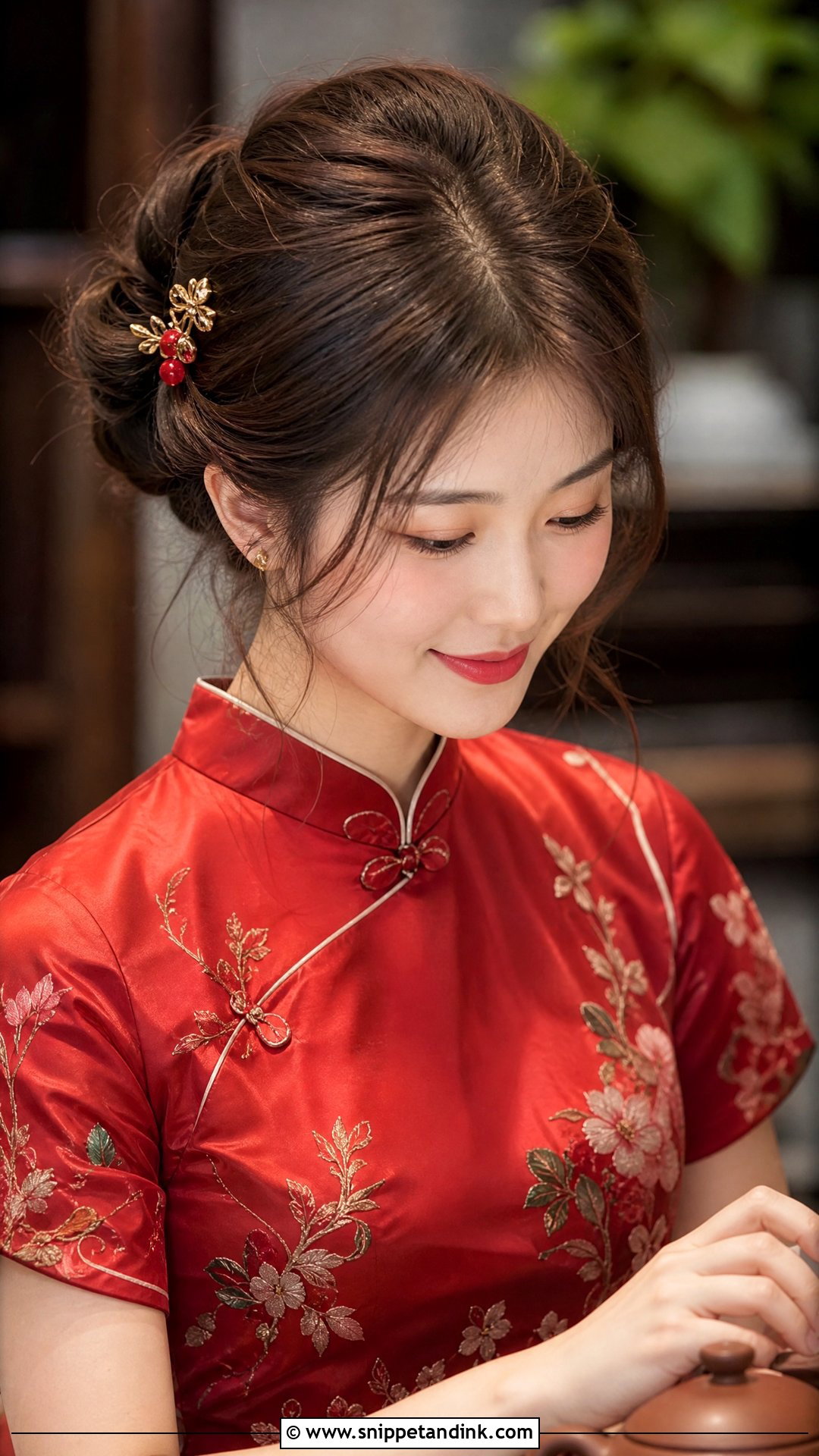 Chinese Tea Ceremony Soft Updo - Snippet and Ink - 15 Chinese Tea Ceremony Hair Ideas